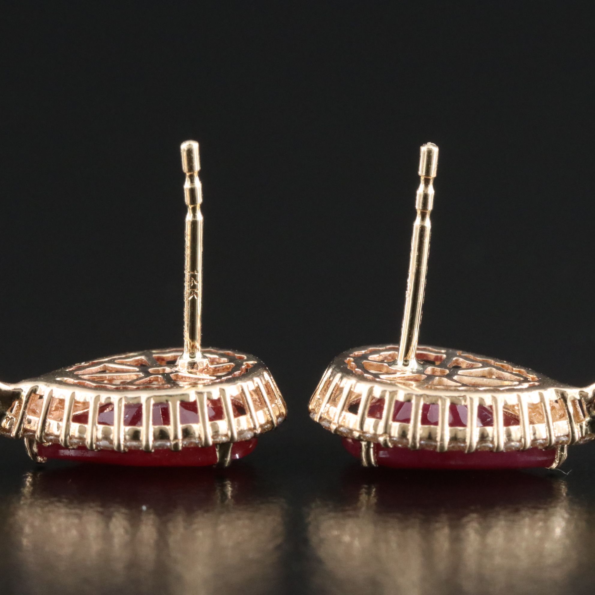 14K 12.93 CTW Ruby, Sapphire, and Diamond Earrings with IGI Jewelry Report