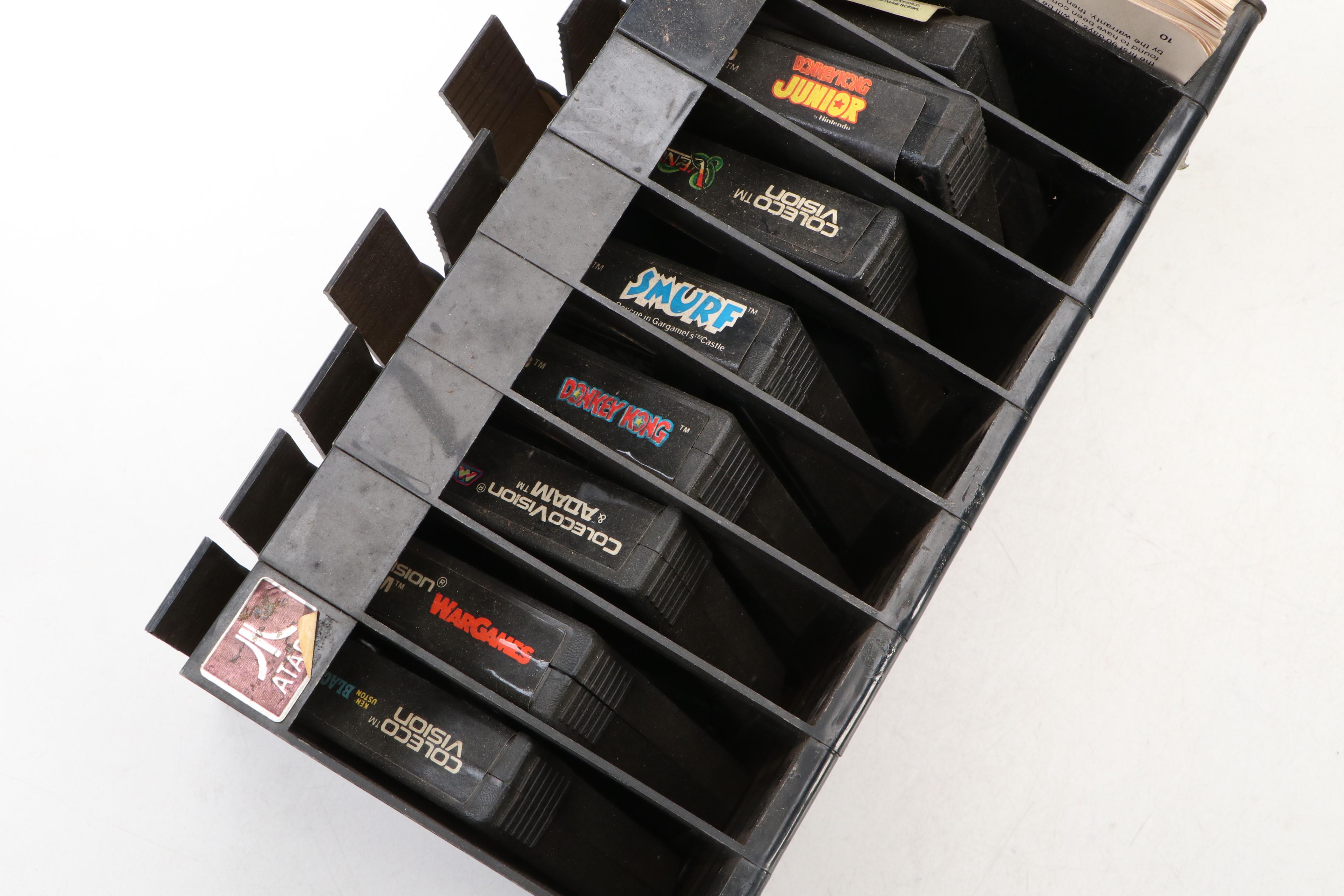 Coleco Vision Expansion Module #1 Video Game System, Controllers, Cartridges