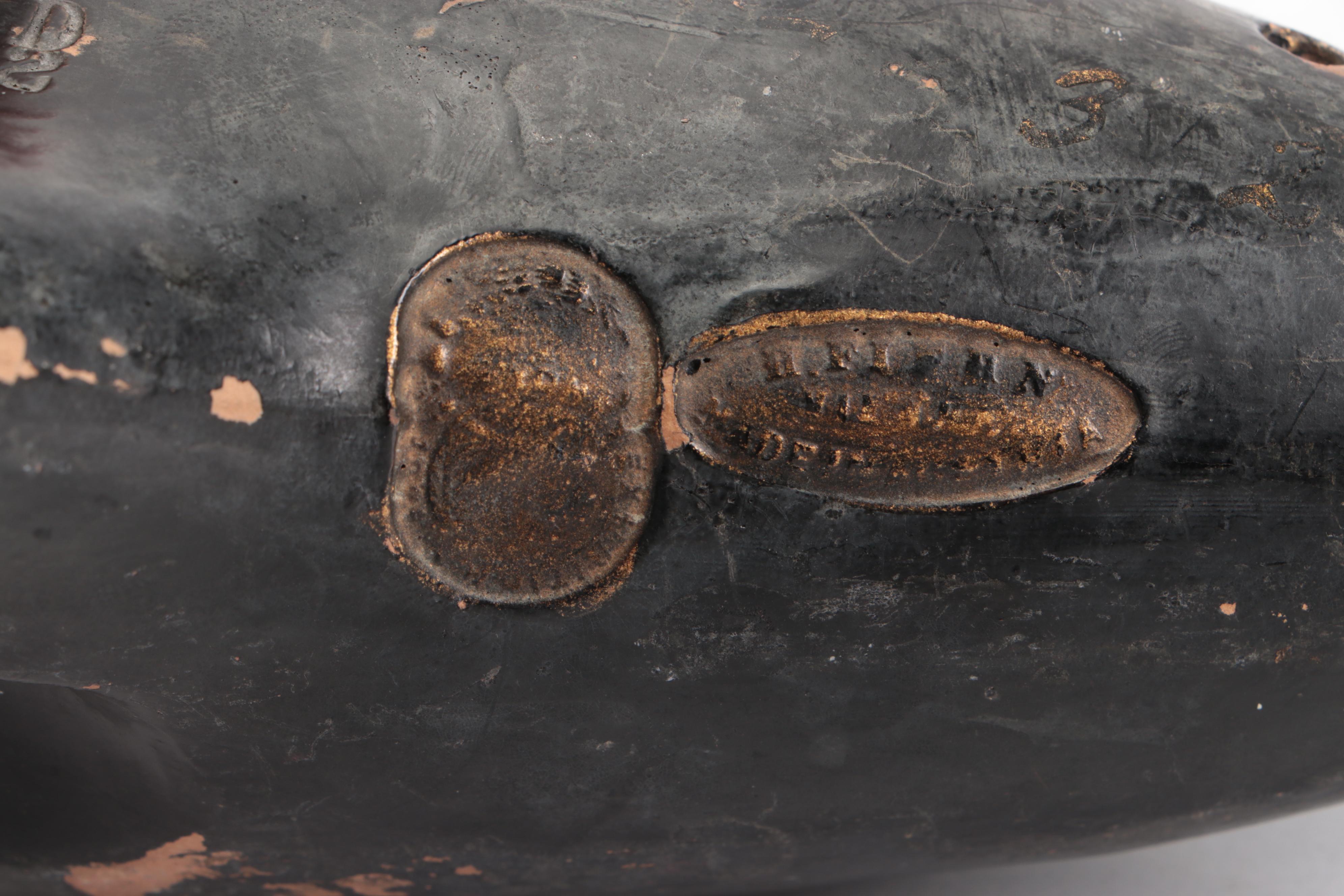 Black Glazed Terracotta Ocarina