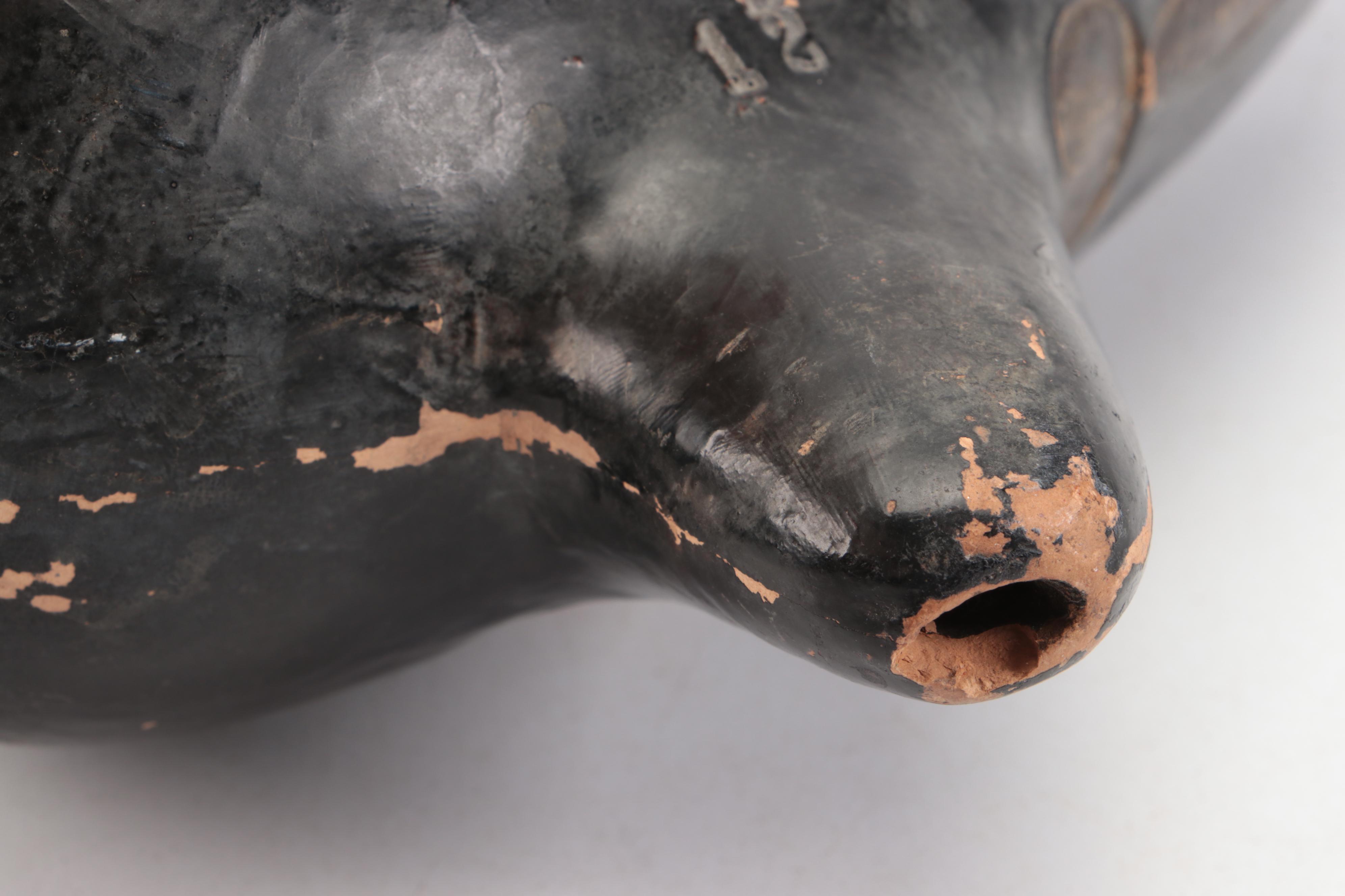 Black Glazed Terracotta Ocarina