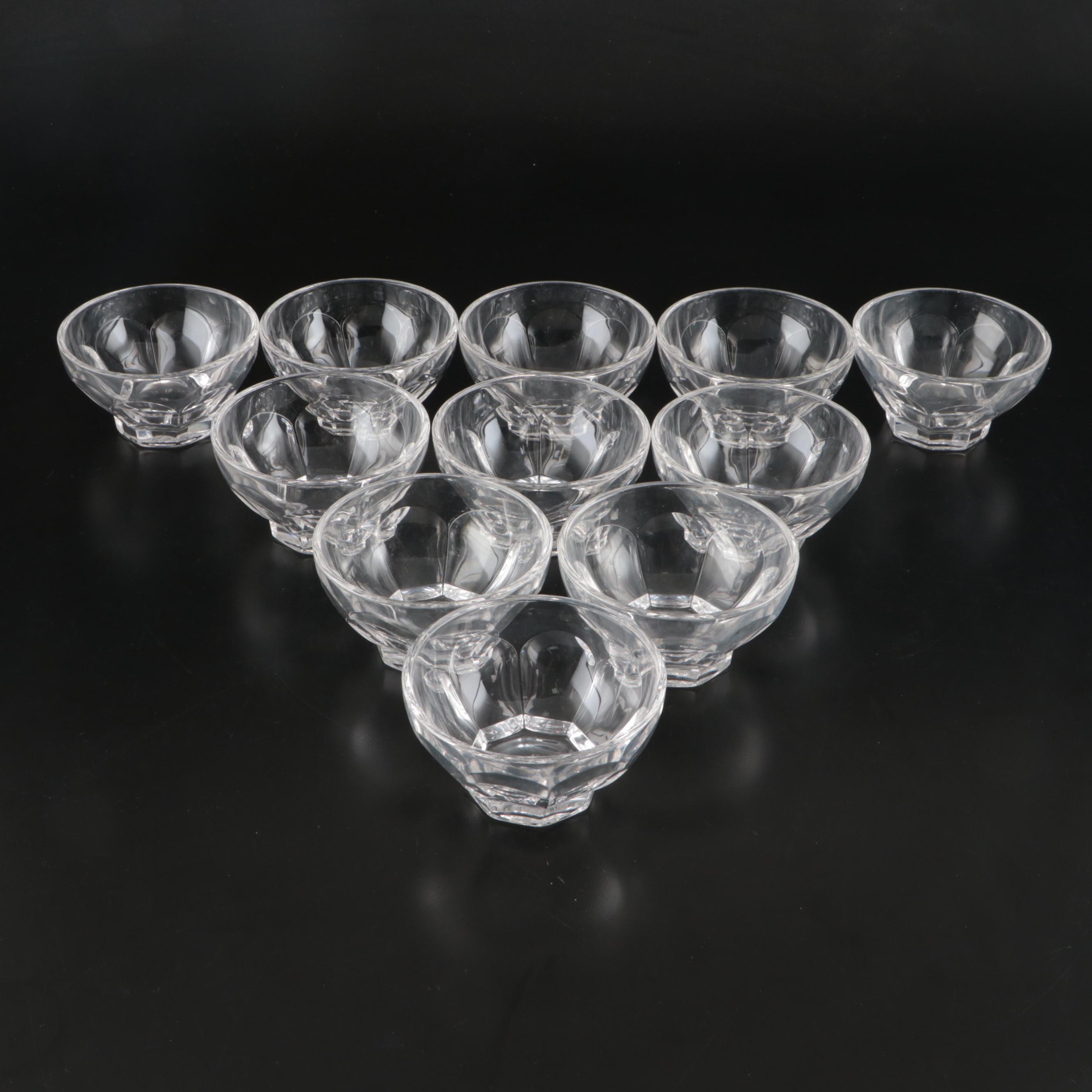 Villeroy & Boch Crystal Dessert Bowls with Italian Silver Plate Salad Servers