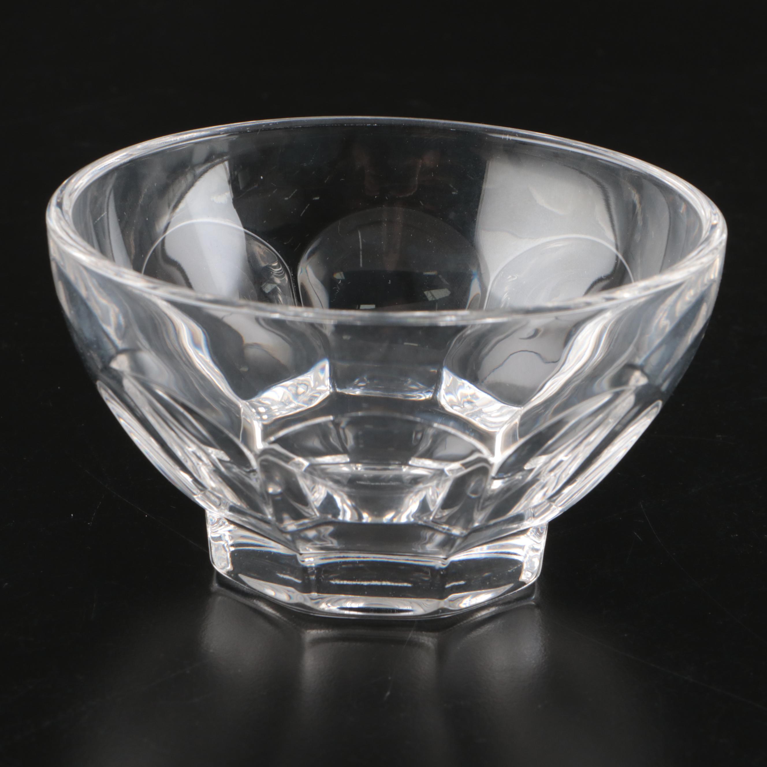 Villeroy & Boch Crystal Dessert Bowls with Italian Silver Plate Salad Servers