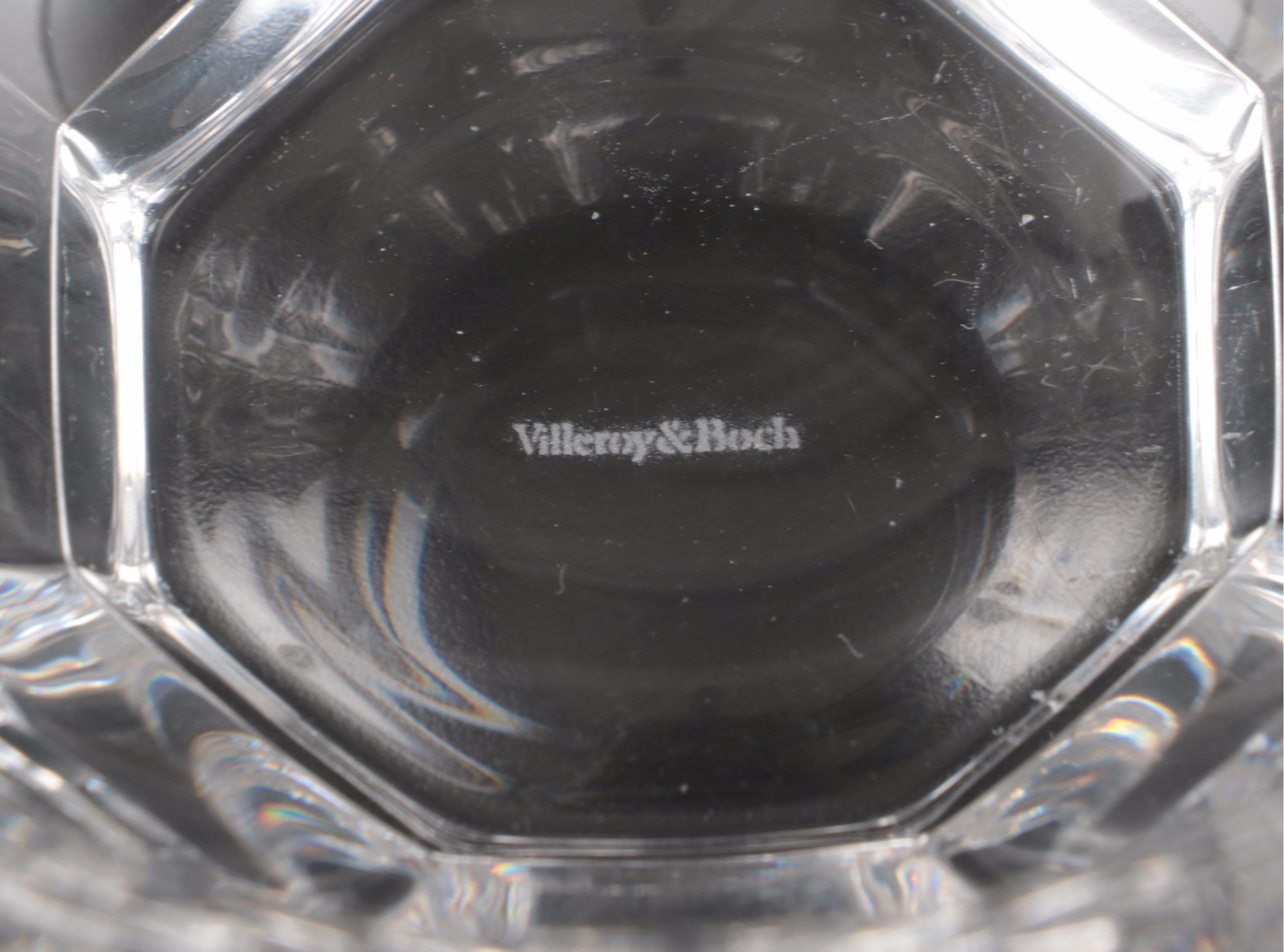 Villeroy & Boch Crystal Dessert Bowls with Italian Silver Plate Salad Servers