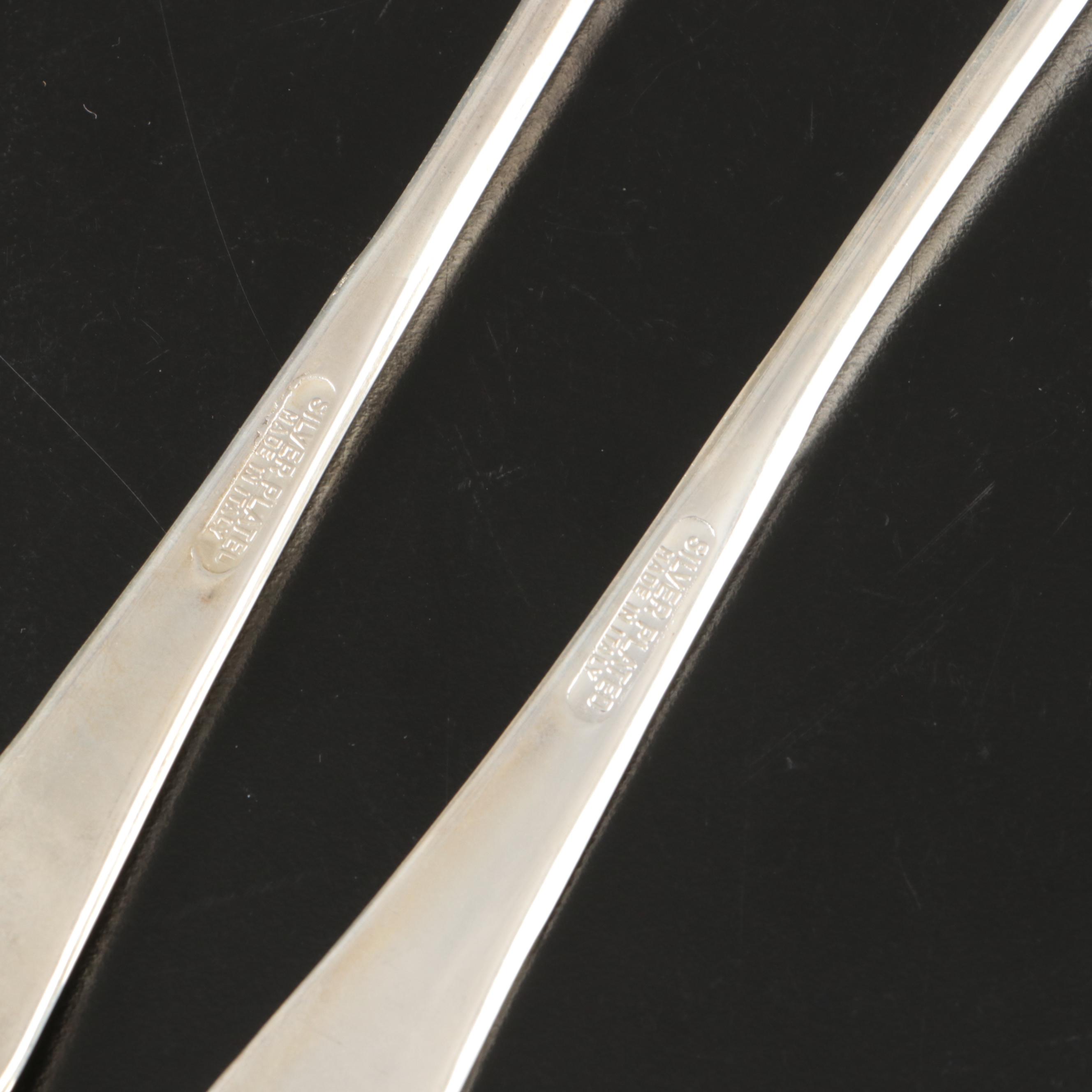 Villeroy & Boch Crystal Dessert Bowls with Italian Silver Plate Salad Servers