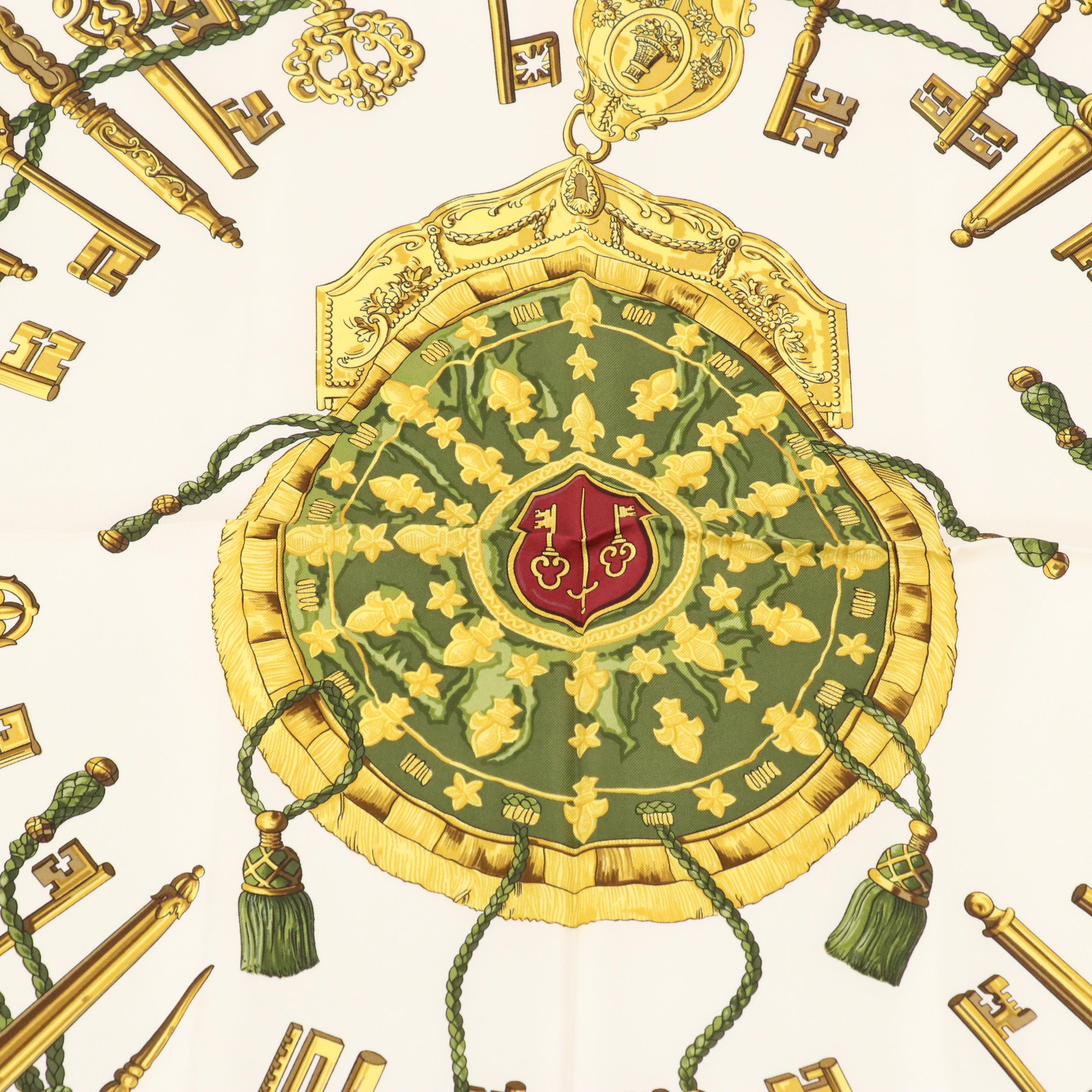 Hermès "Les Clés" Scarf 90 in Silk Jacquard