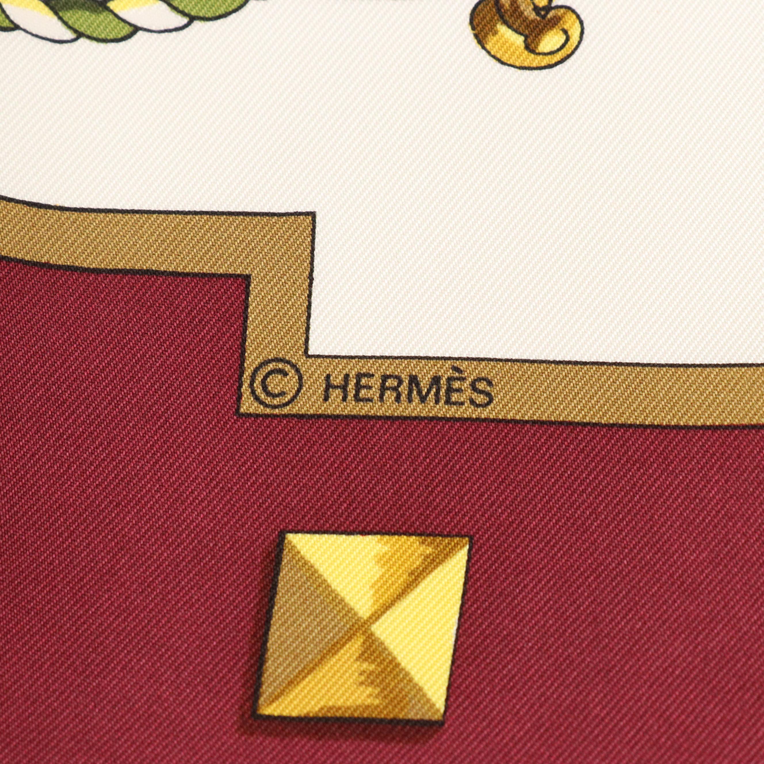 Hermès "Les Clés" Scarf 90 in Silk Jacquard