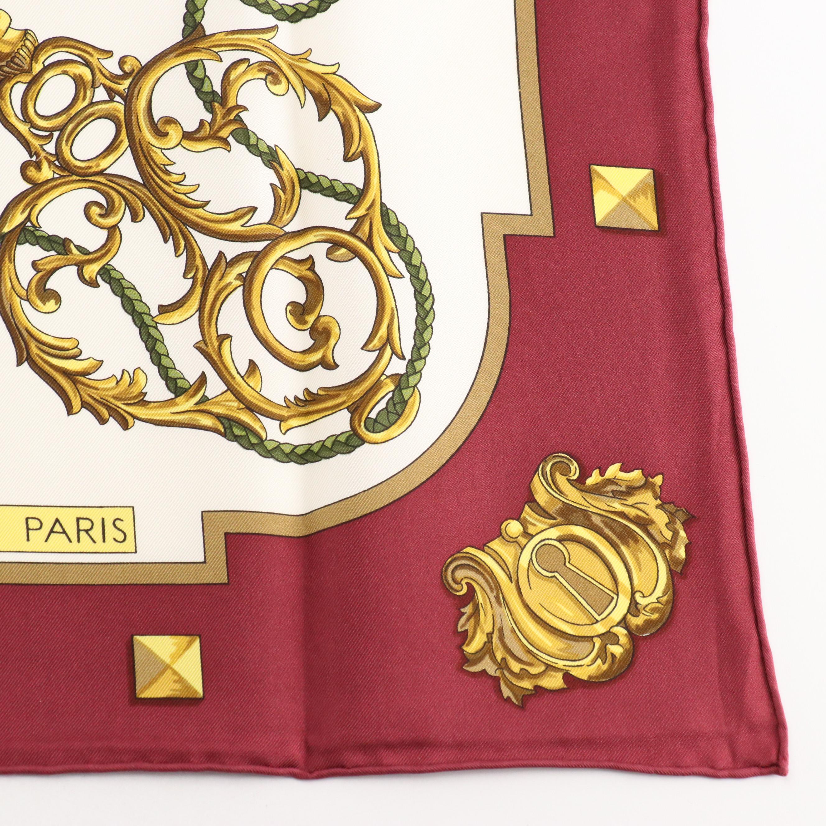 Hermès "Les Clés" Scarf 90 in Silk Jacquard