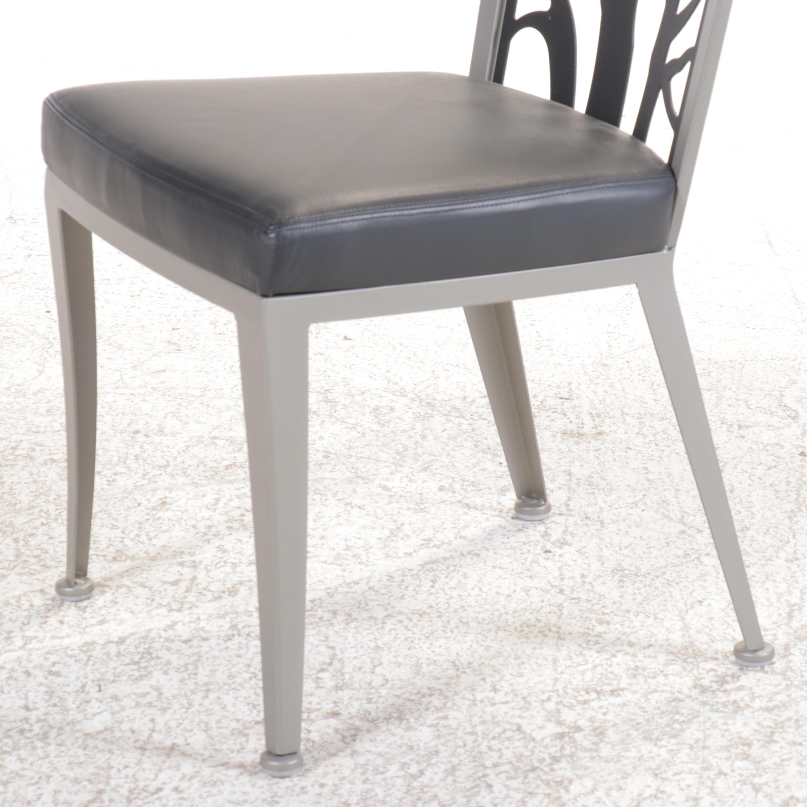 Johnston Casuals Furniture "Luca" Faux Leather and Metal Side Chair