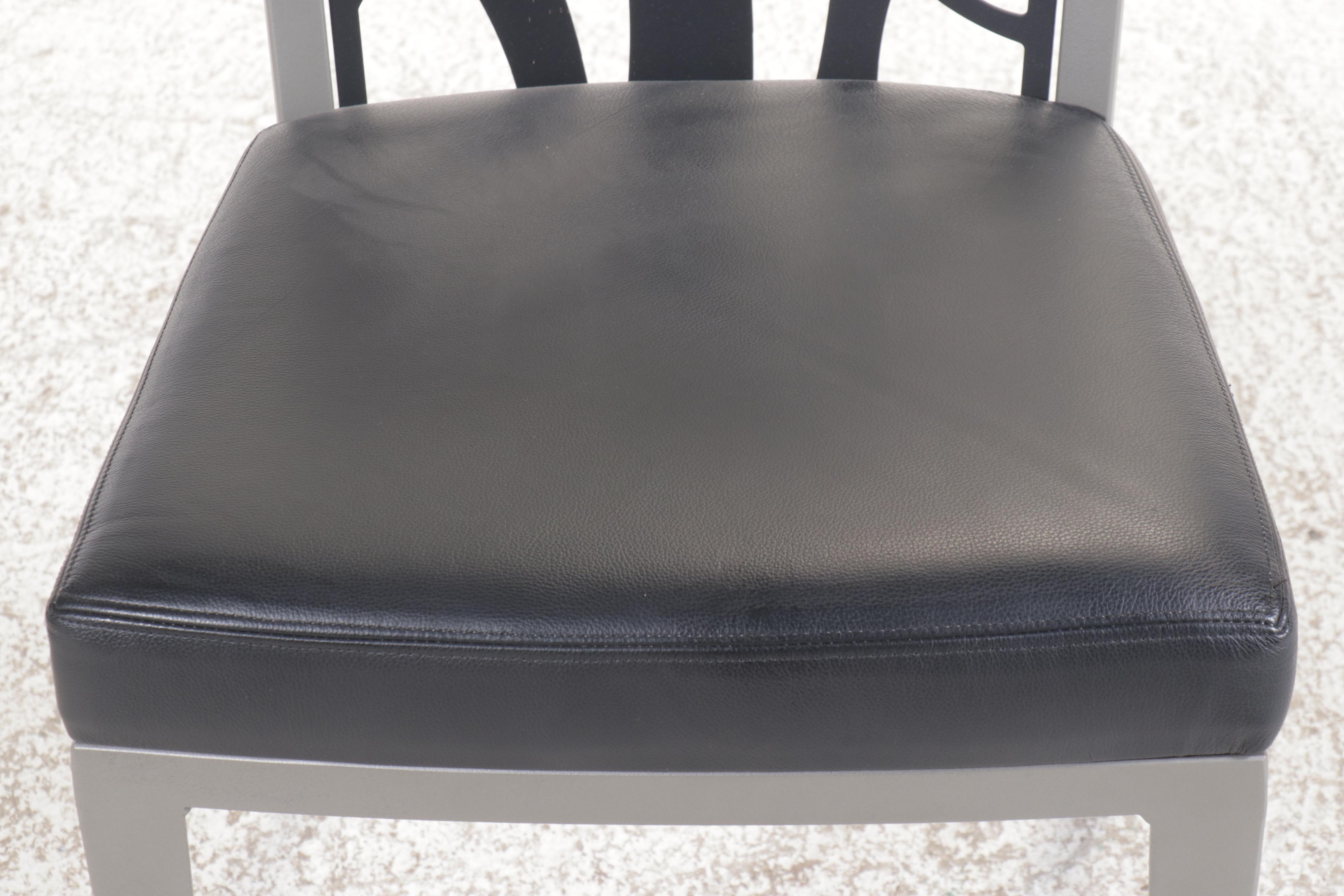 Johnston Casuals Furniture "Luca" Faux Leather and Metal Side Chair