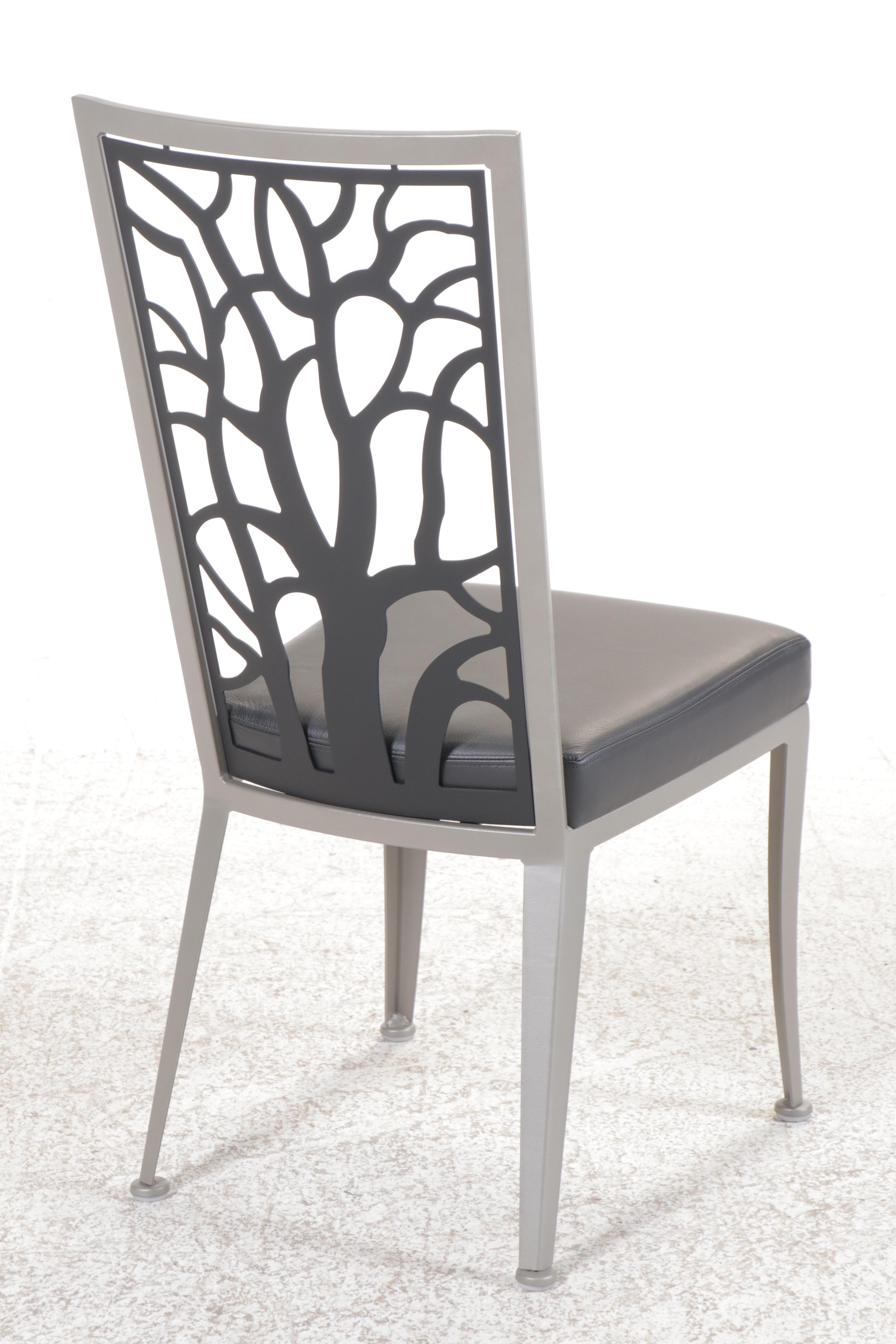 Johnston Casuals Furniture "Luca" Faux Leather and Metal Side Chair