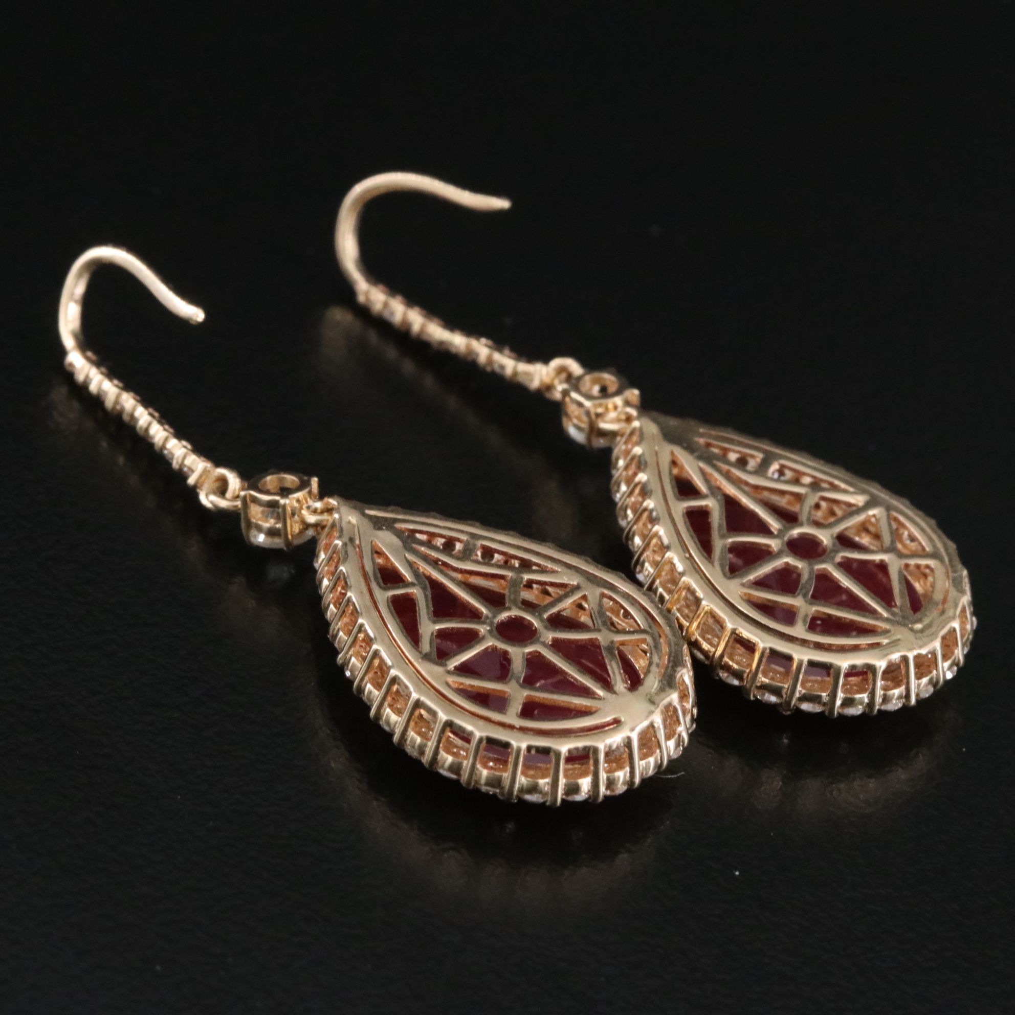 14K Ruby, Sapphire, and Diamond Earrings with IGI Jewelry Report