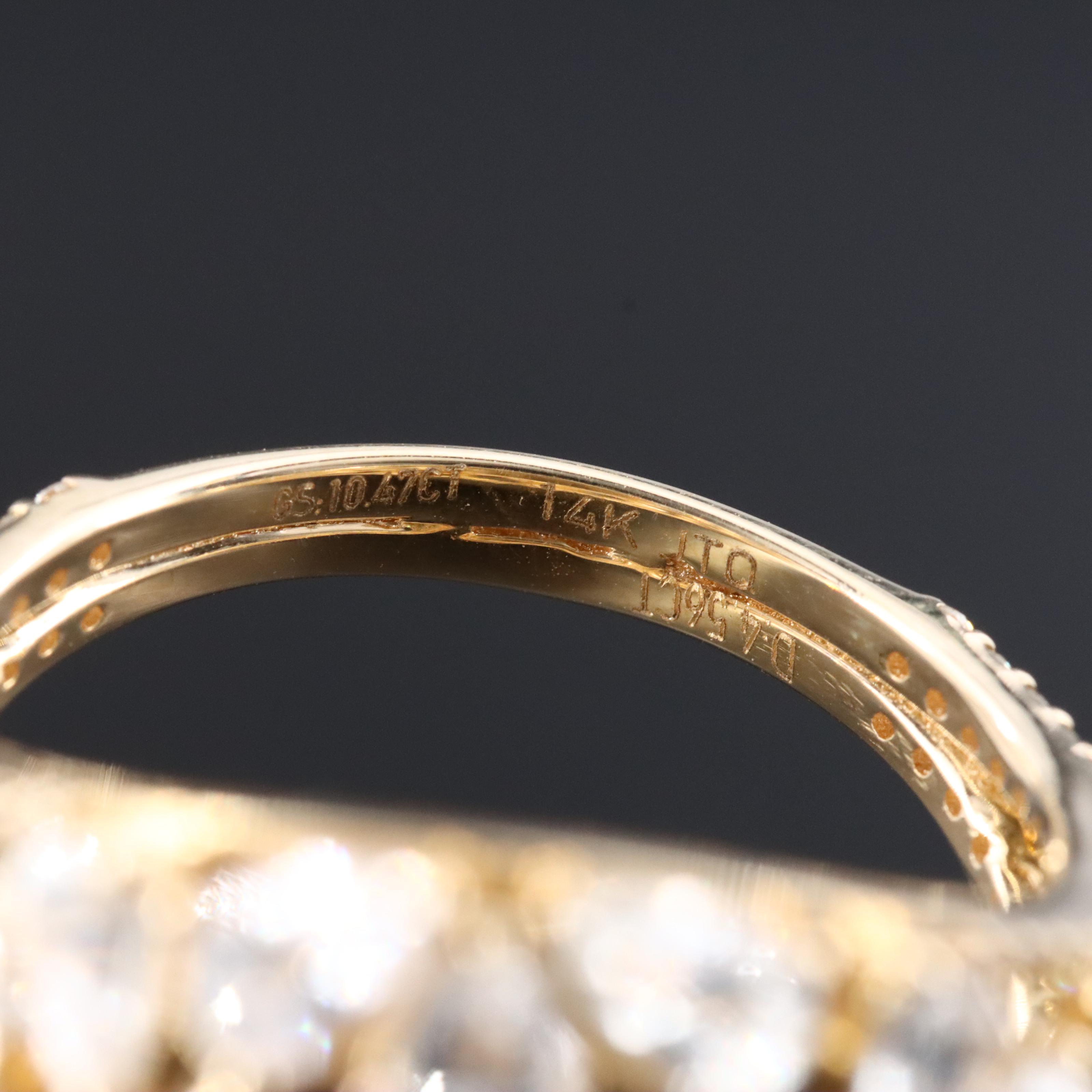 14K 10.47 CT Sapphire, White Sapphire, and Diamond Ring with IGI Jewelry Report