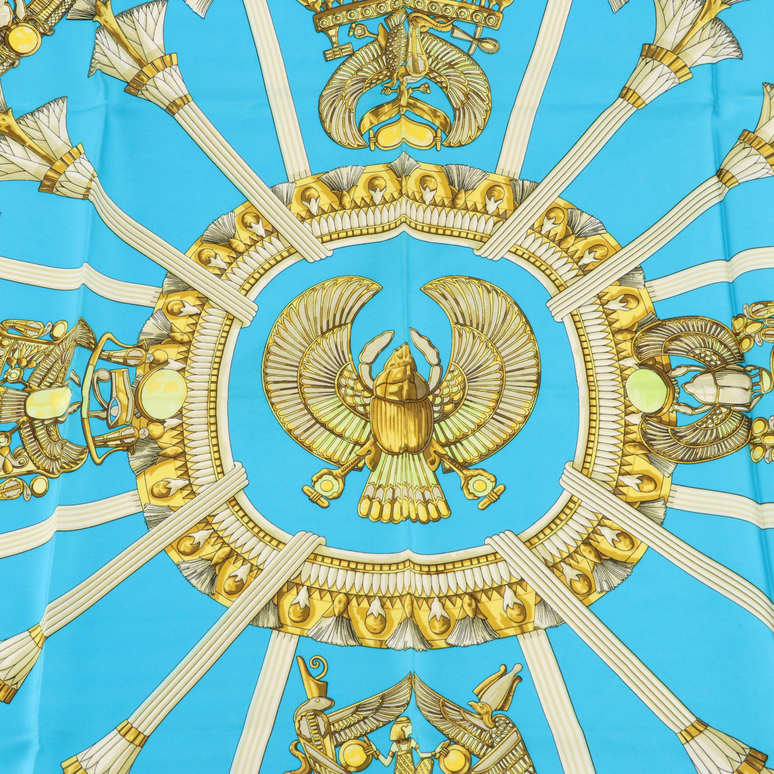 Hermès Early Issue "Egypte" Scarf 90 in Silk Twill