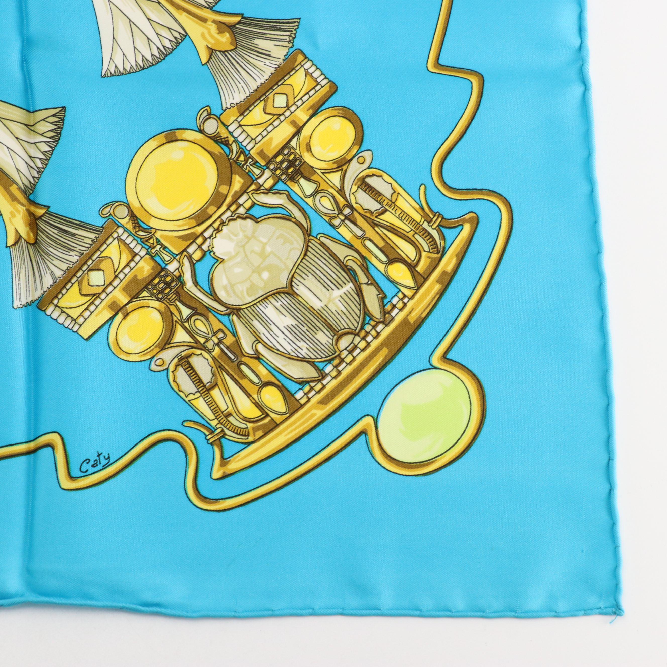 Hermès Early Issue "Egypte" Scarf 90 in Silk Twill