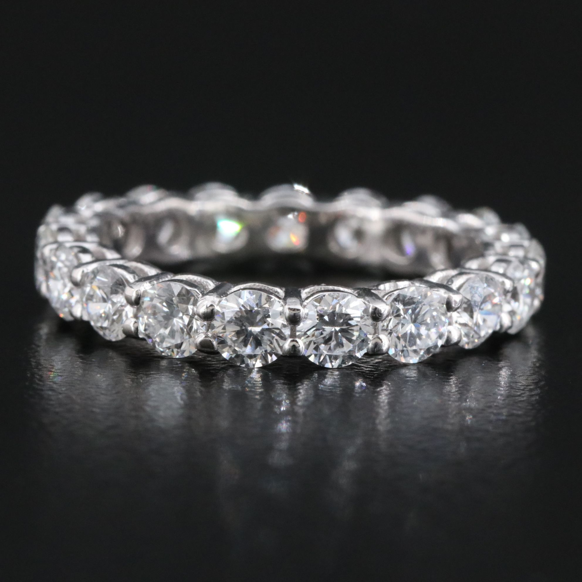 18K 3.19 CTW Lab Grown Diamond Eternity Band with IGI Jewelry Report