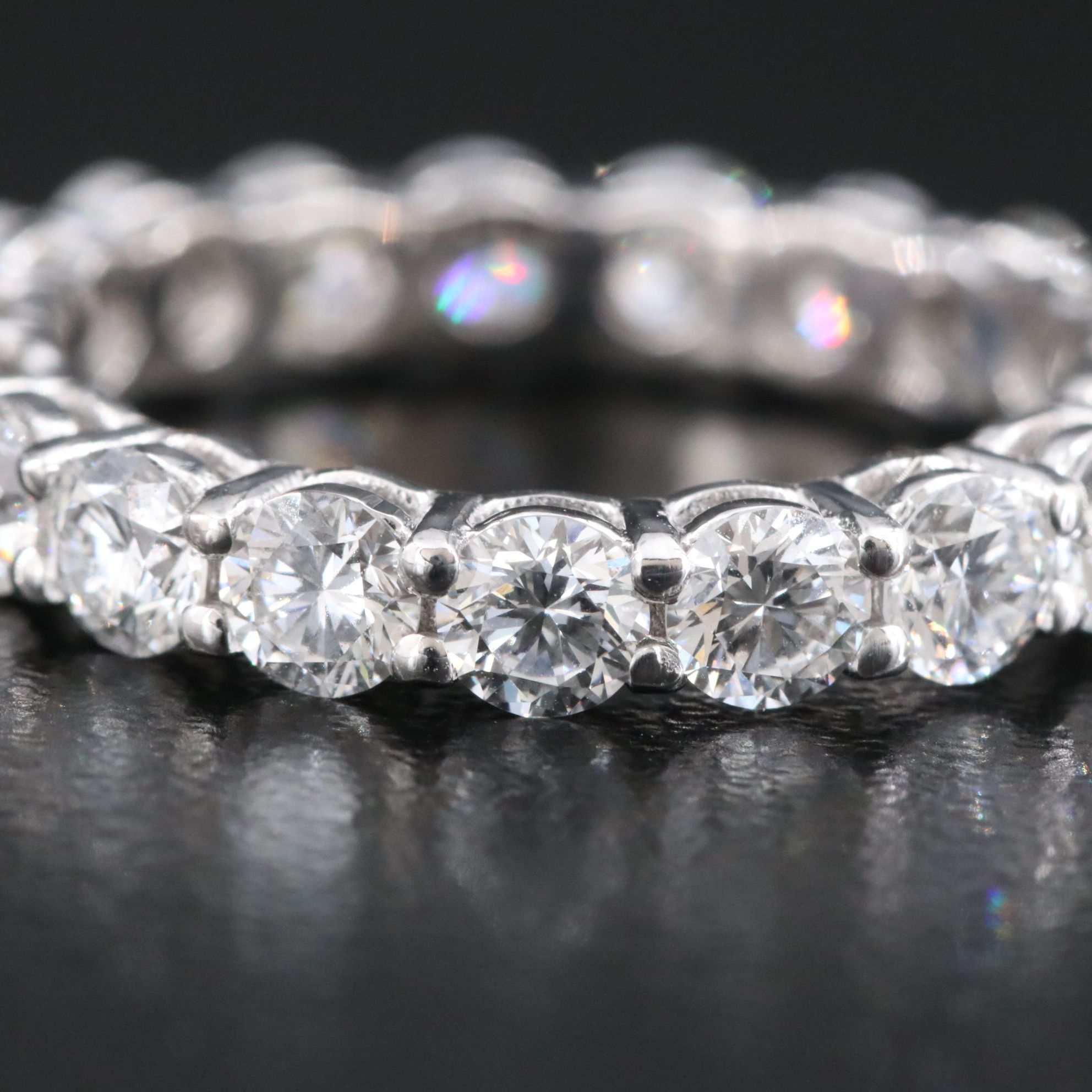 18K 3.19 CTW Lab Grown Diamond Eternity Band with IGI Jewelry Report