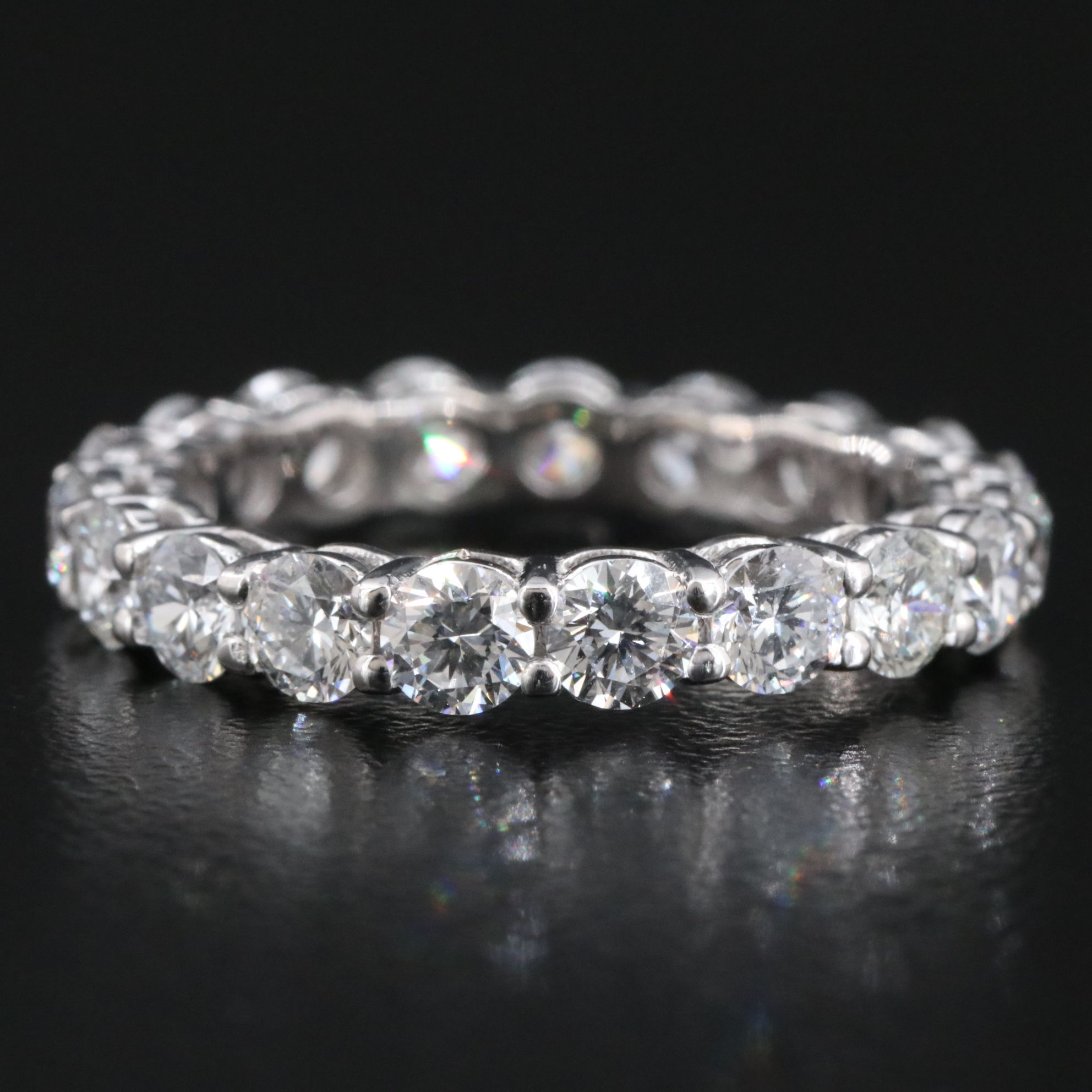 18K 3.19 CTW Lab Grown Diamond Eternity Band with IGI Jewelry Report