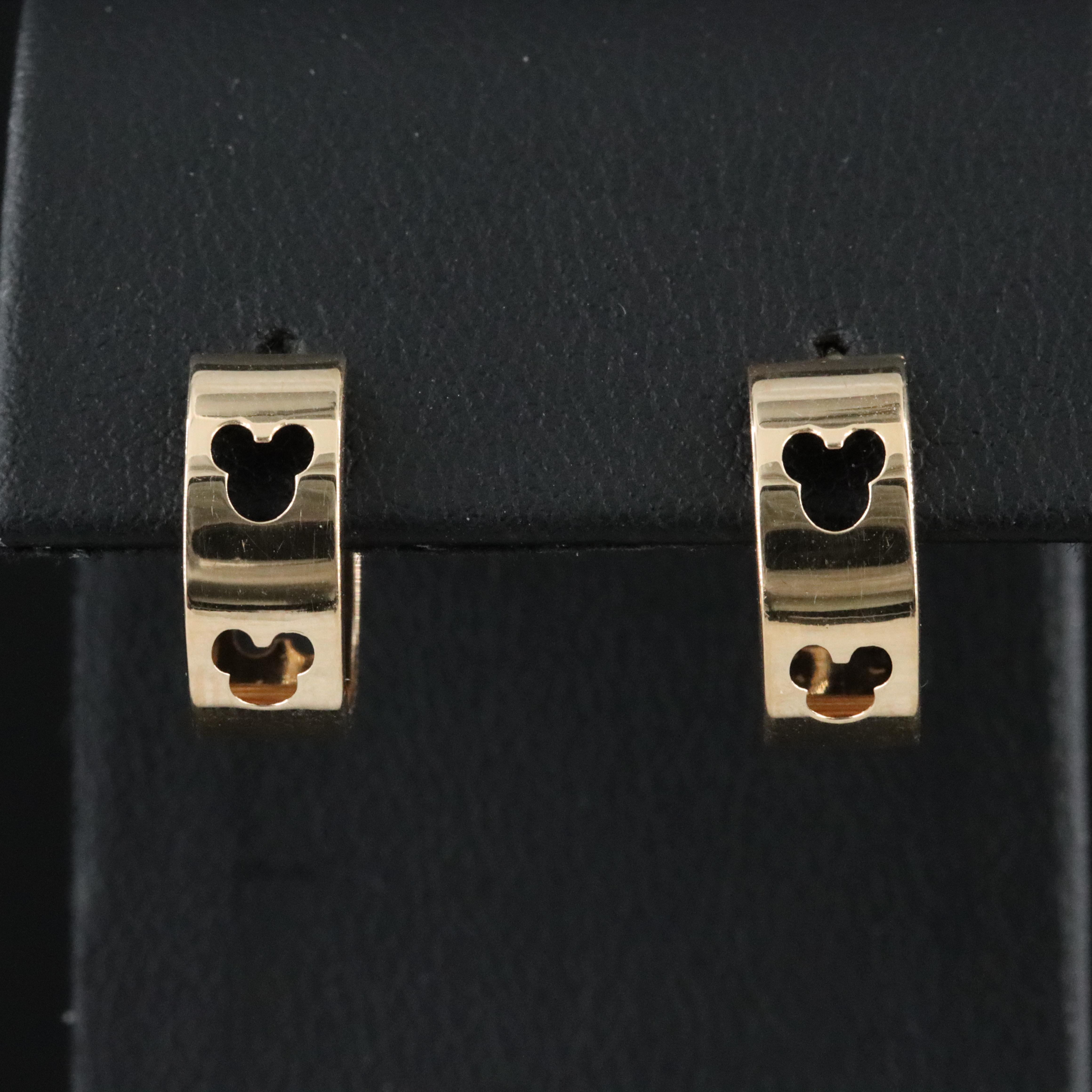 Disney 14K Mickey Mouse Half Hoops