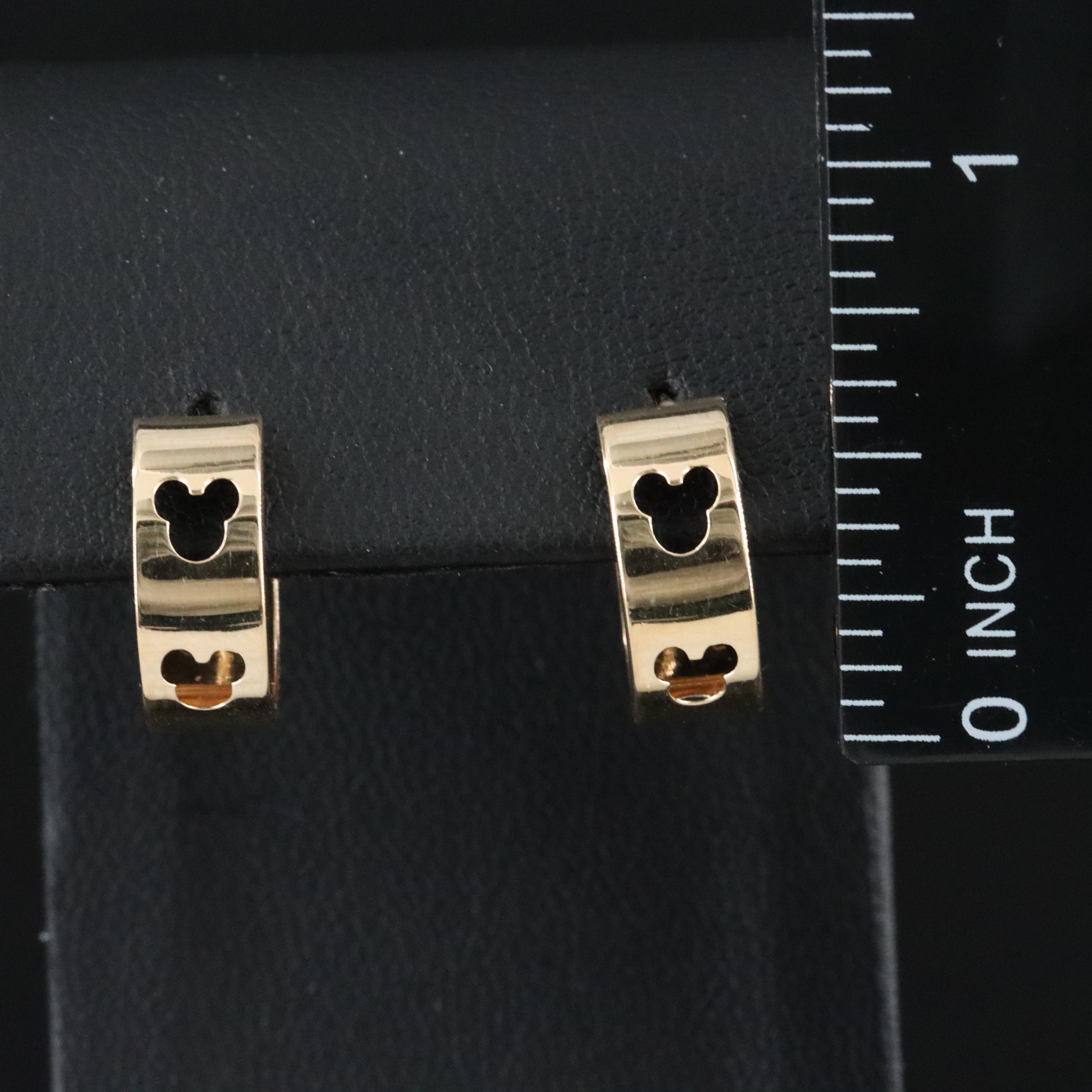 Disney 14K Mickey Mouse Half Hoops