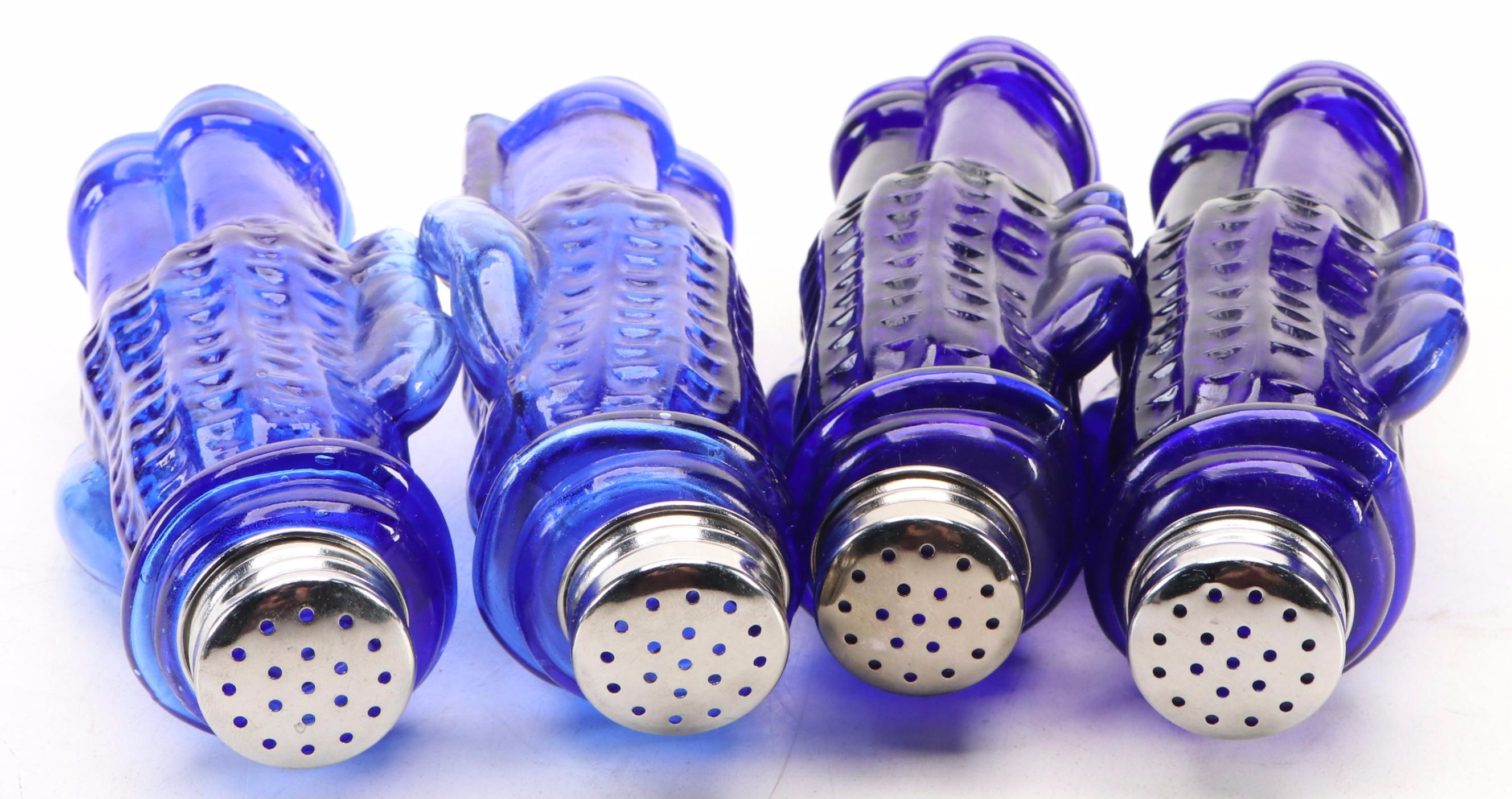 Vintage Planters Peanuts Cobalt Glass Jar with Mr. Peanut Shakers