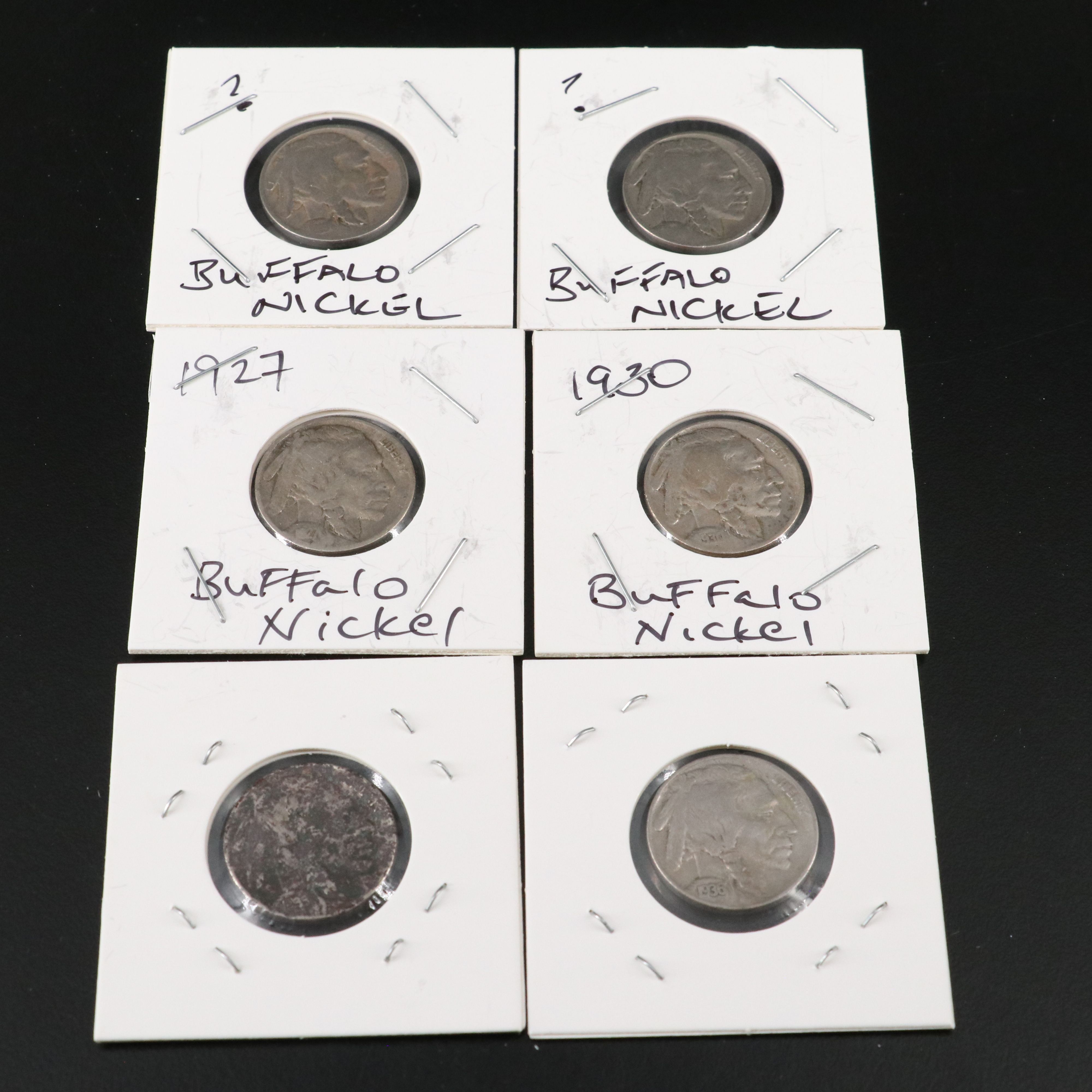 Thirty-Two U.S. Silver Quarters and Twelve Buffalo Nickels