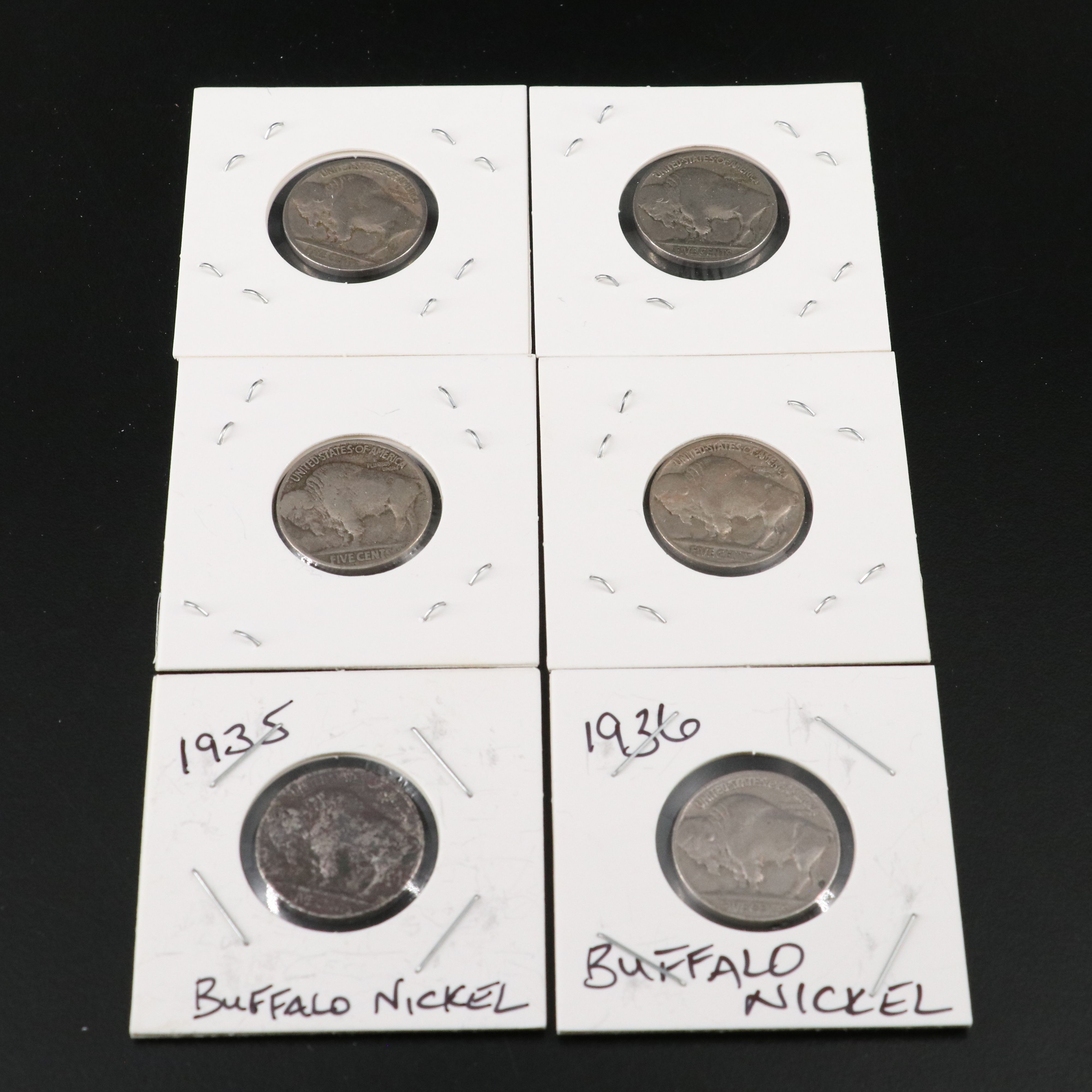 Thirty-Two U.S. Silver Quarters and Twelve Buffalo Nickels