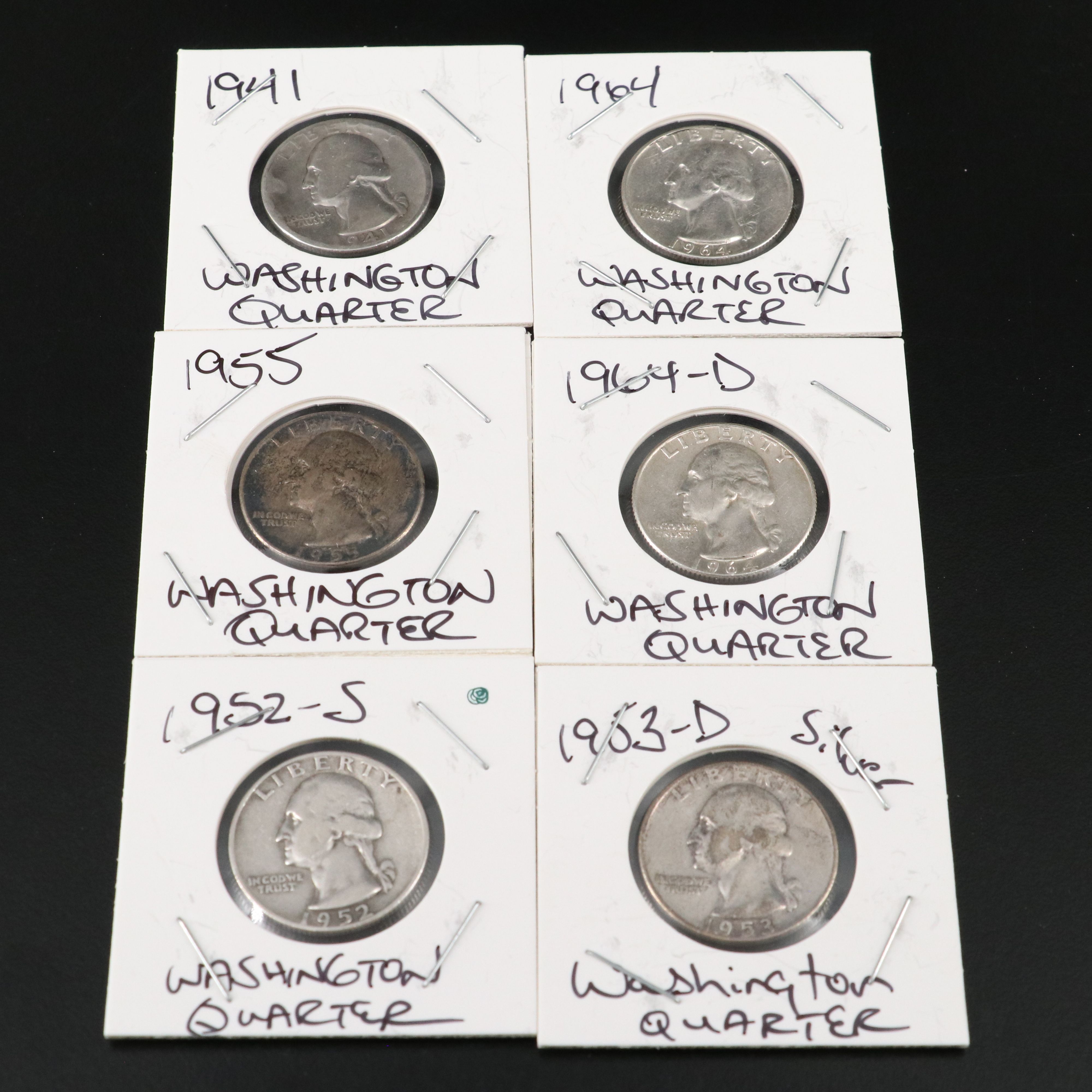 Thirty-Two U.S. Silver Quarters and Twelve Buffalo Nickels