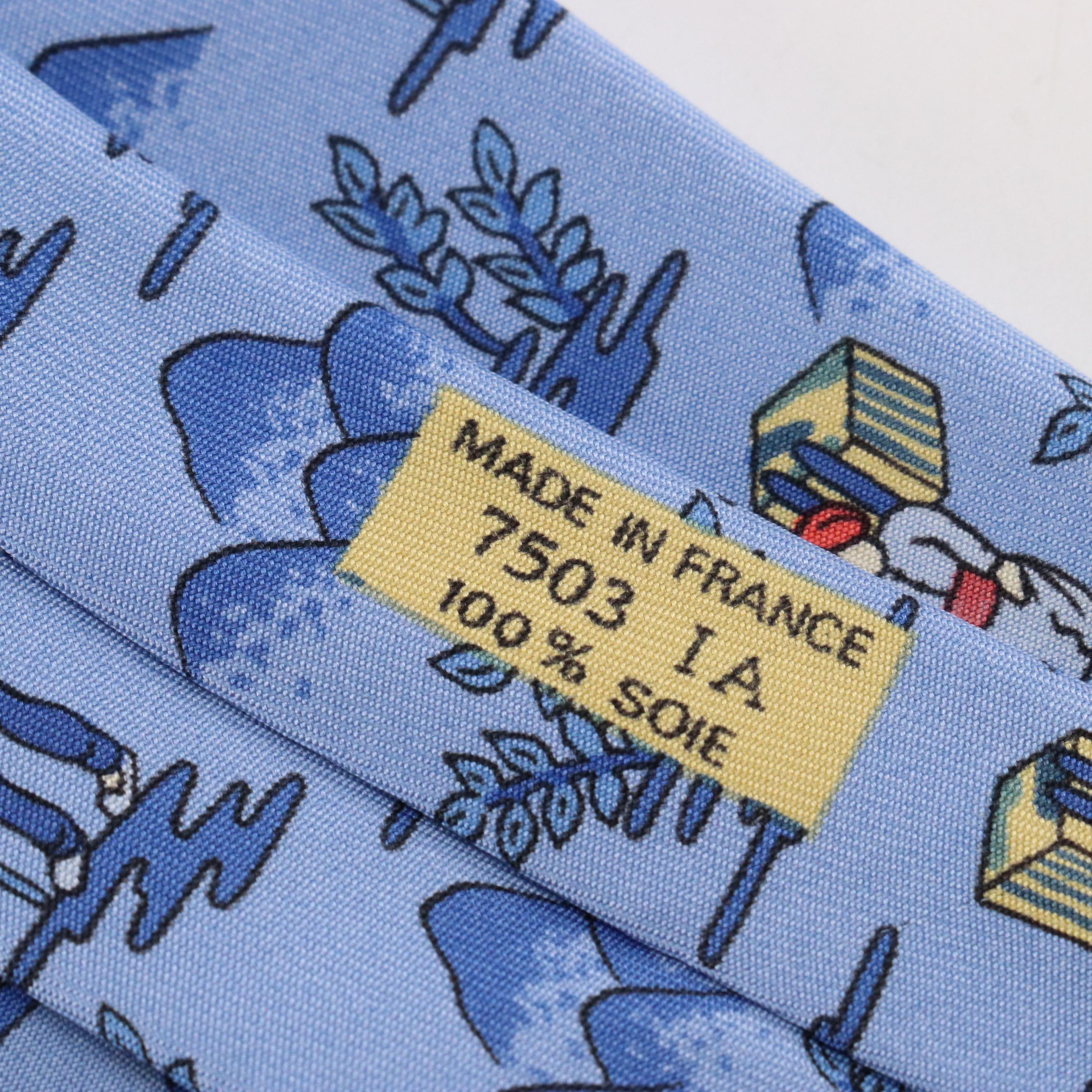Hermès Mountain Traveler Motif Silk Twill Necktie