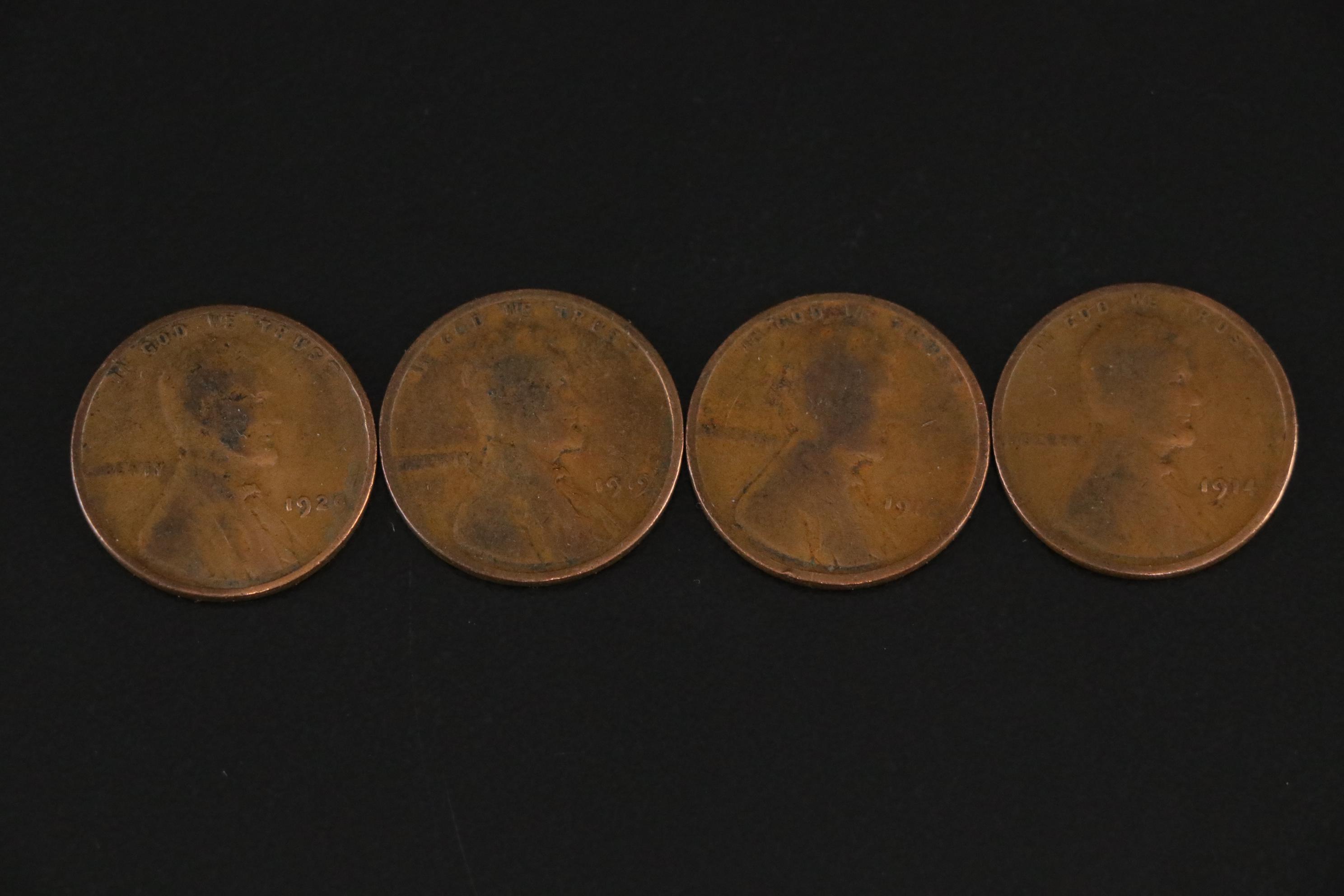 Three Peace Dollars, One 1964 Kennedy Half Dollar, and Other US Coins