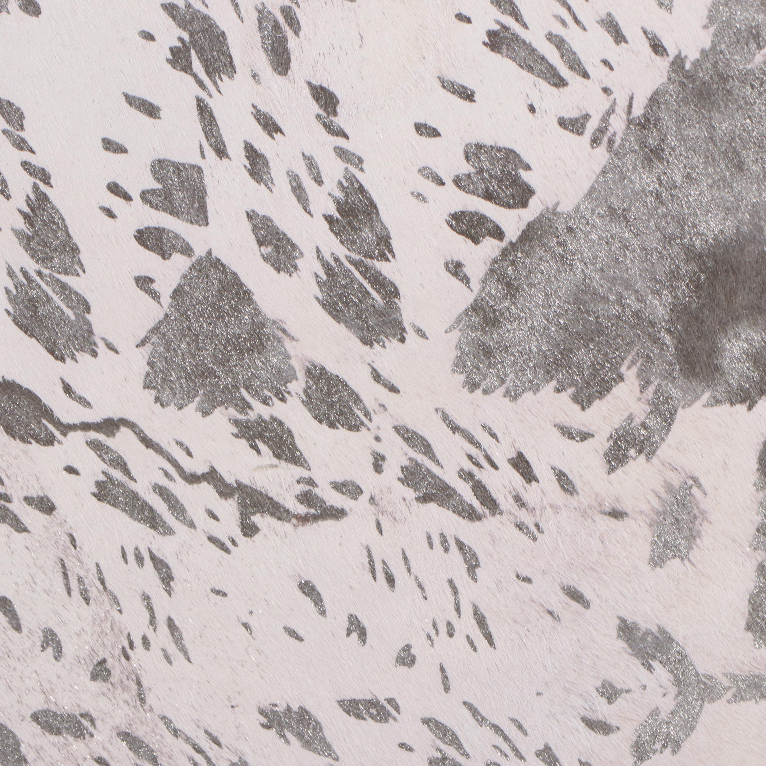 Sherrill Furniture Co. Metallic Cow Hide Clad Black-Painted Wood Cabinet