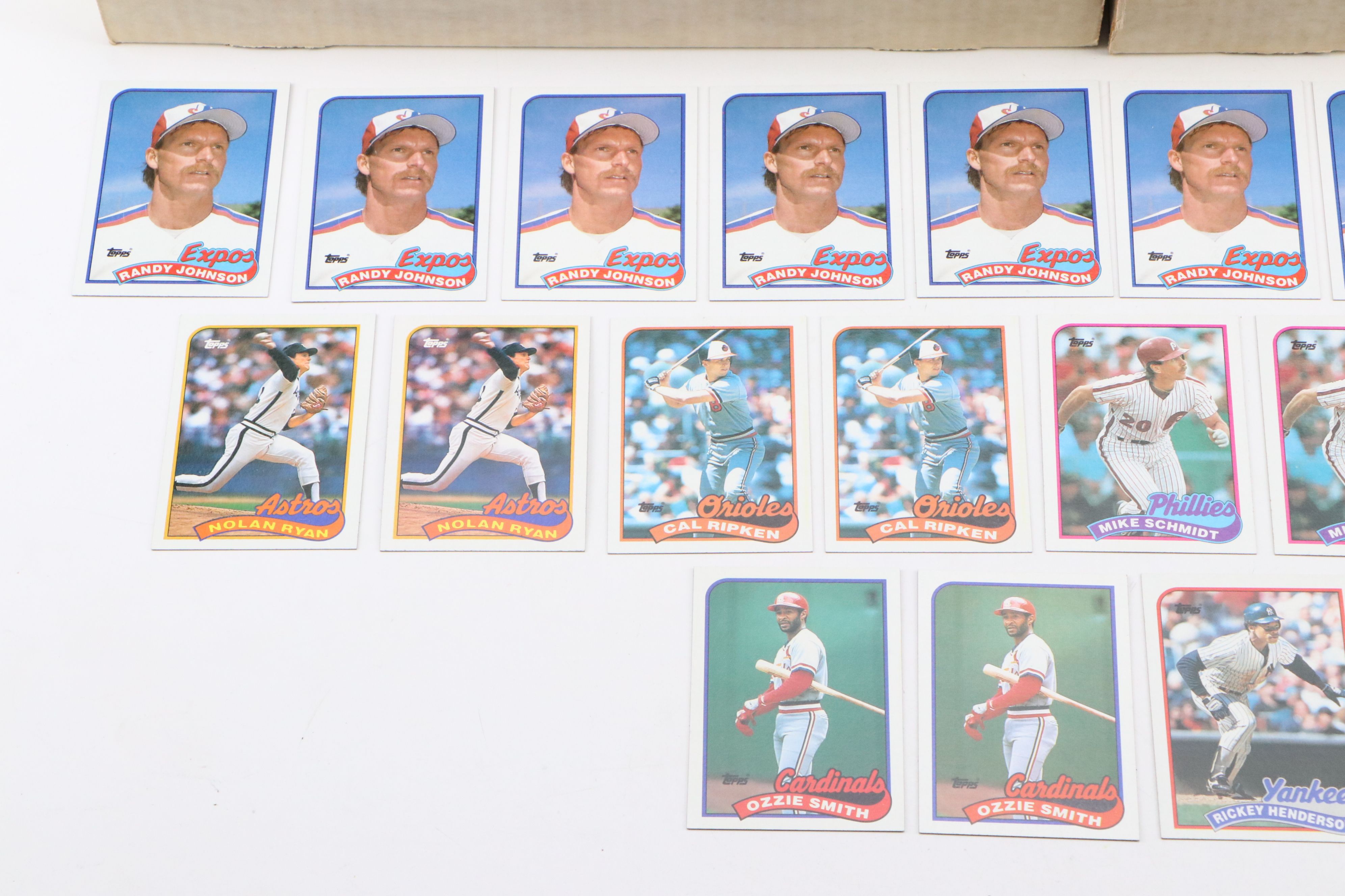 1989 Topps Baseball Cards Featuring Randy Johnson Rookie and More