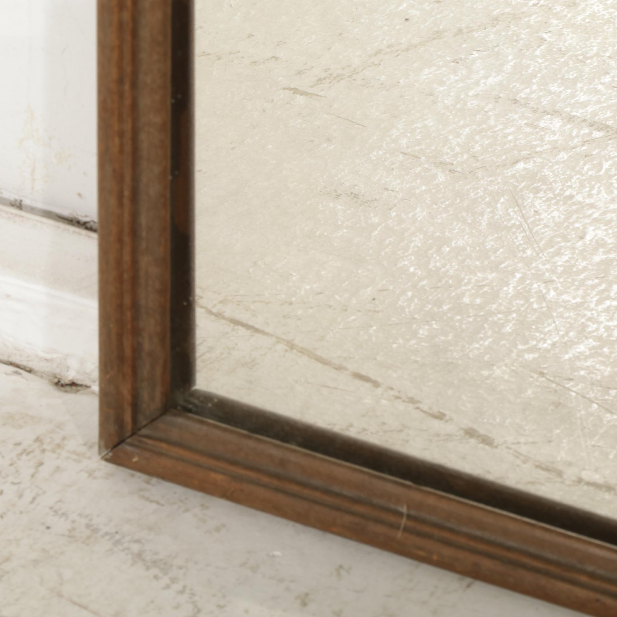 Walnut Arched-Top Wall Mirror, Early to Mid  20th Century