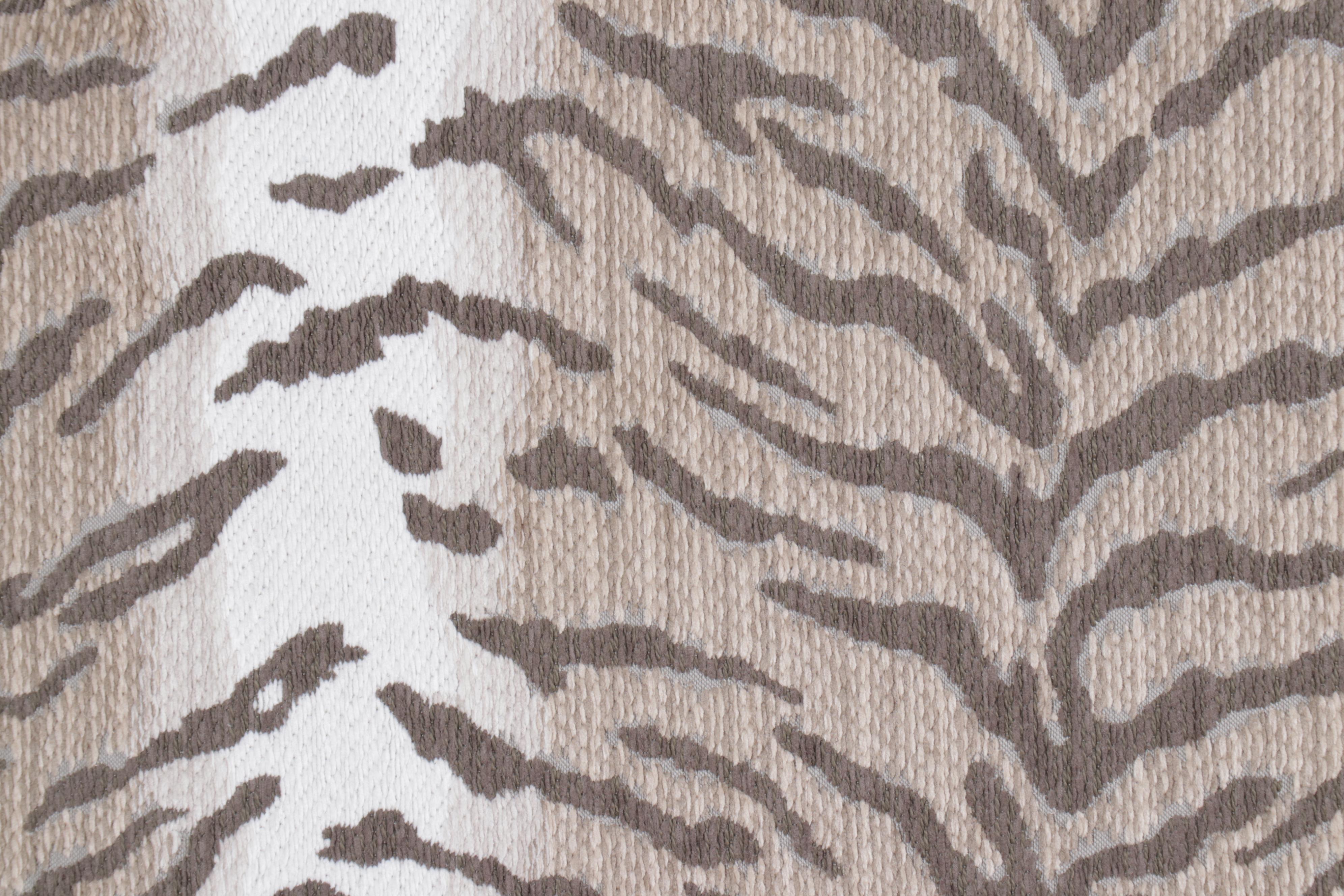 Lexington Home Brands Ebonized Wood Armchair with Zebra Pattern Upholstery