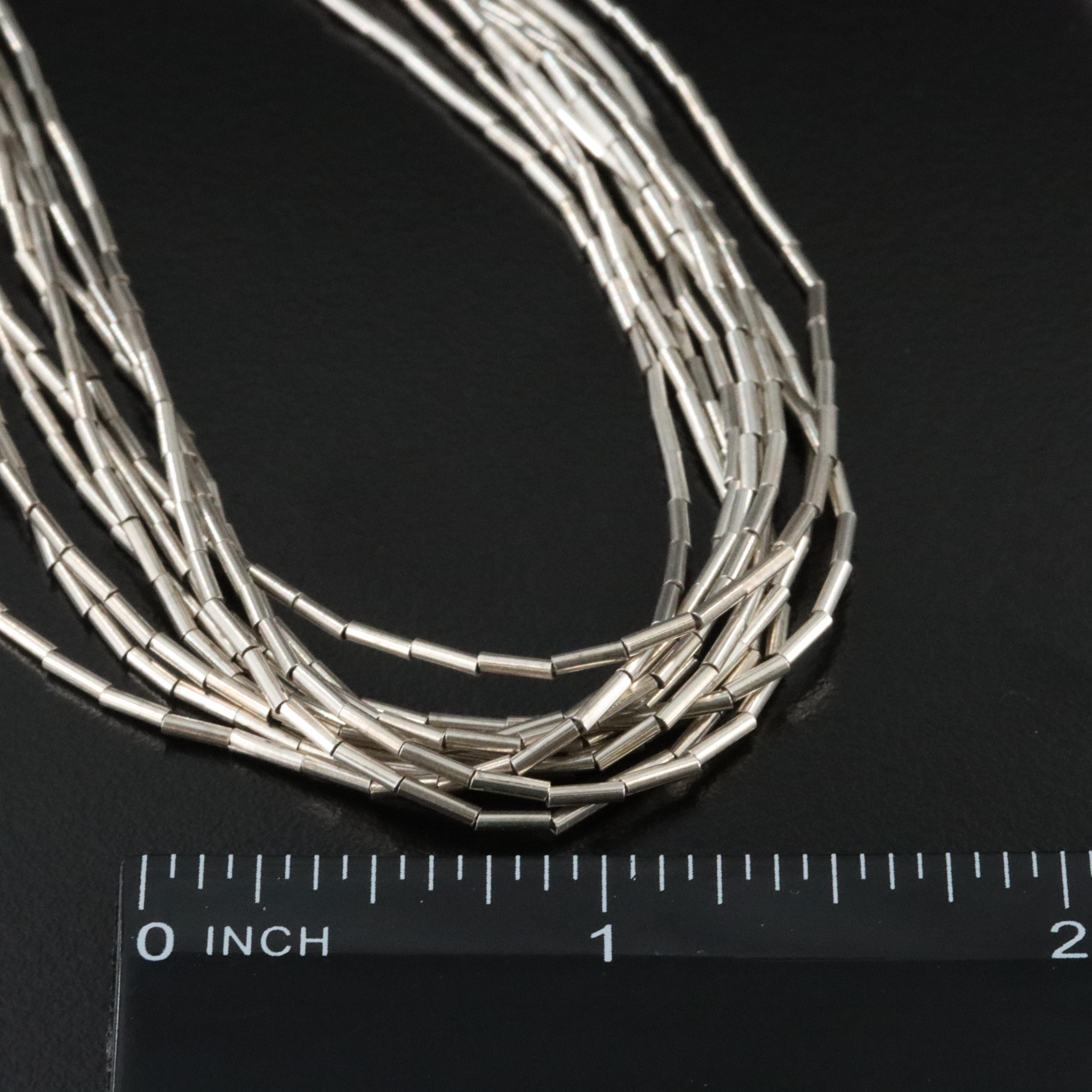 Fine Silver Multi-Strand Liquid Silver Necklace