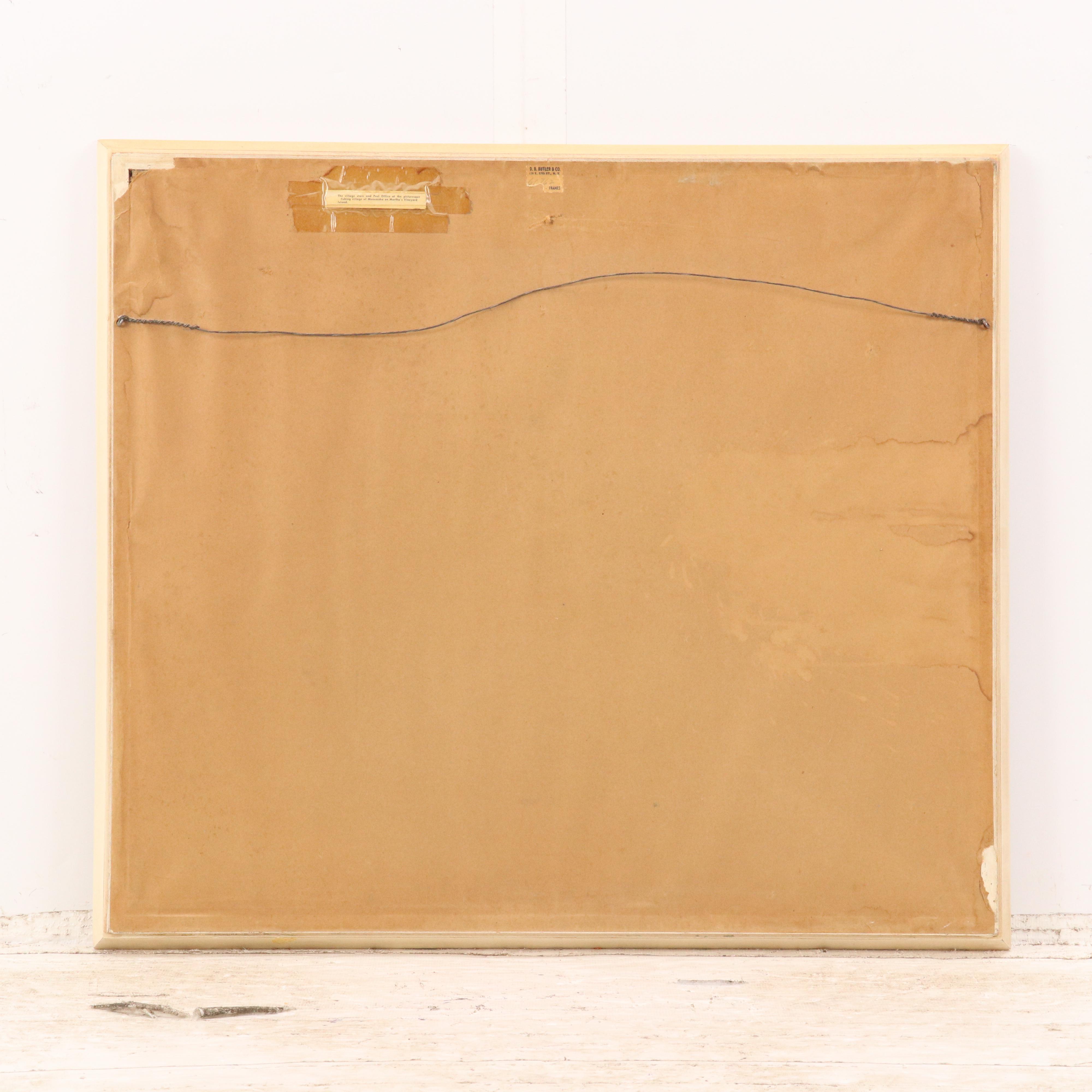 Julius Delbos Coastal Watercolor Painting of Menemsha Post Office