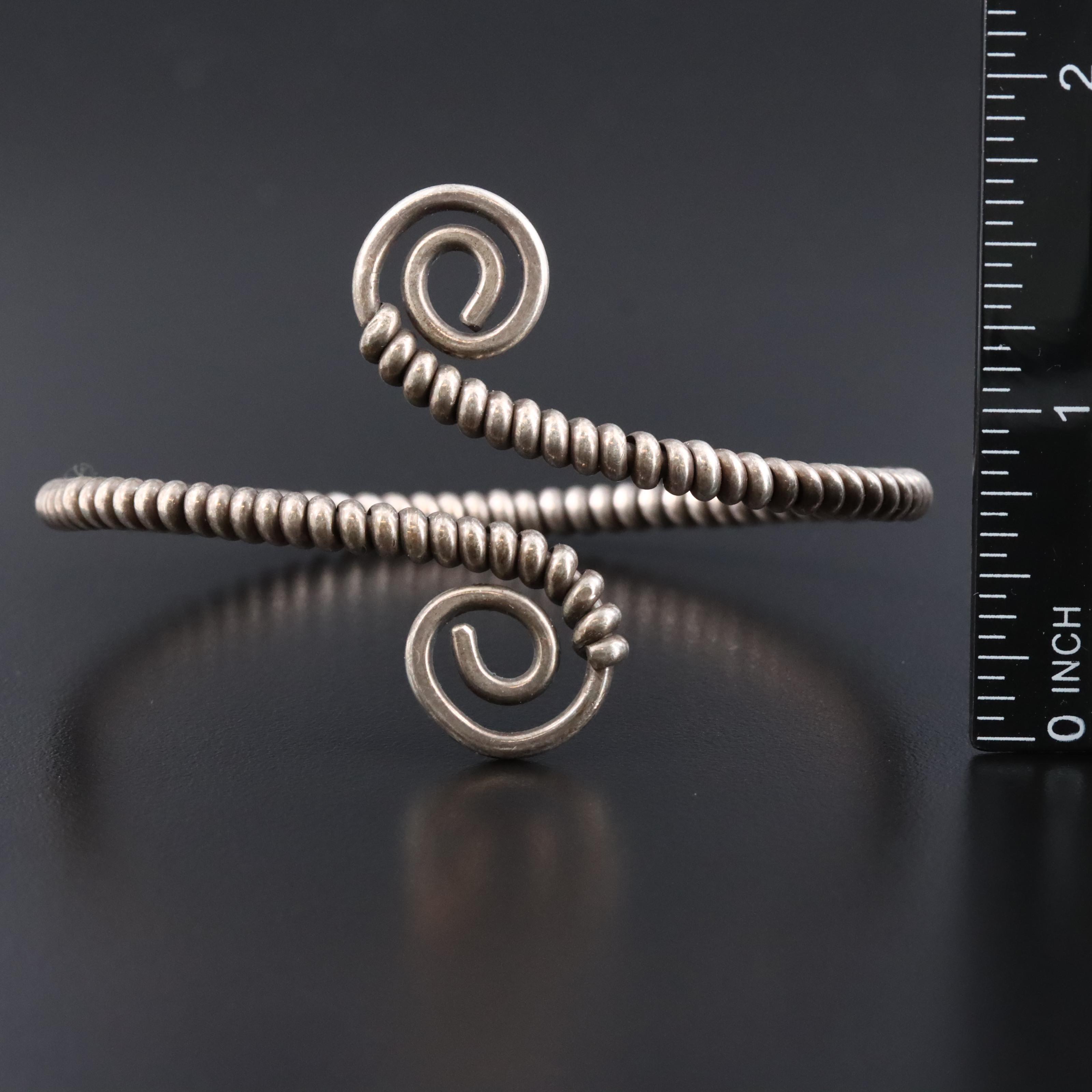 950 Silver Wrapped Wire Bypass Bracelet
