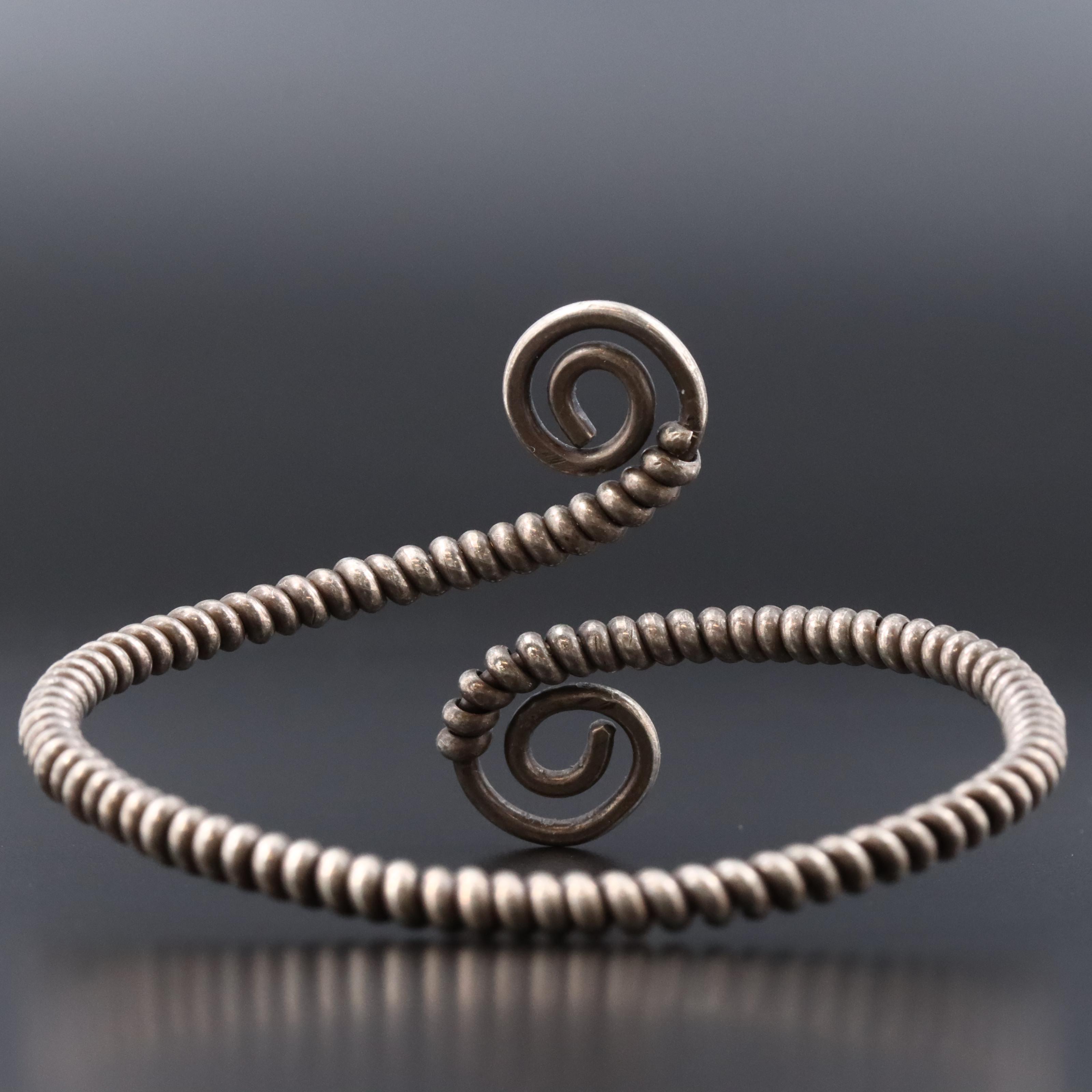 950 Silver Wrapped Wire Bypass Bracelet