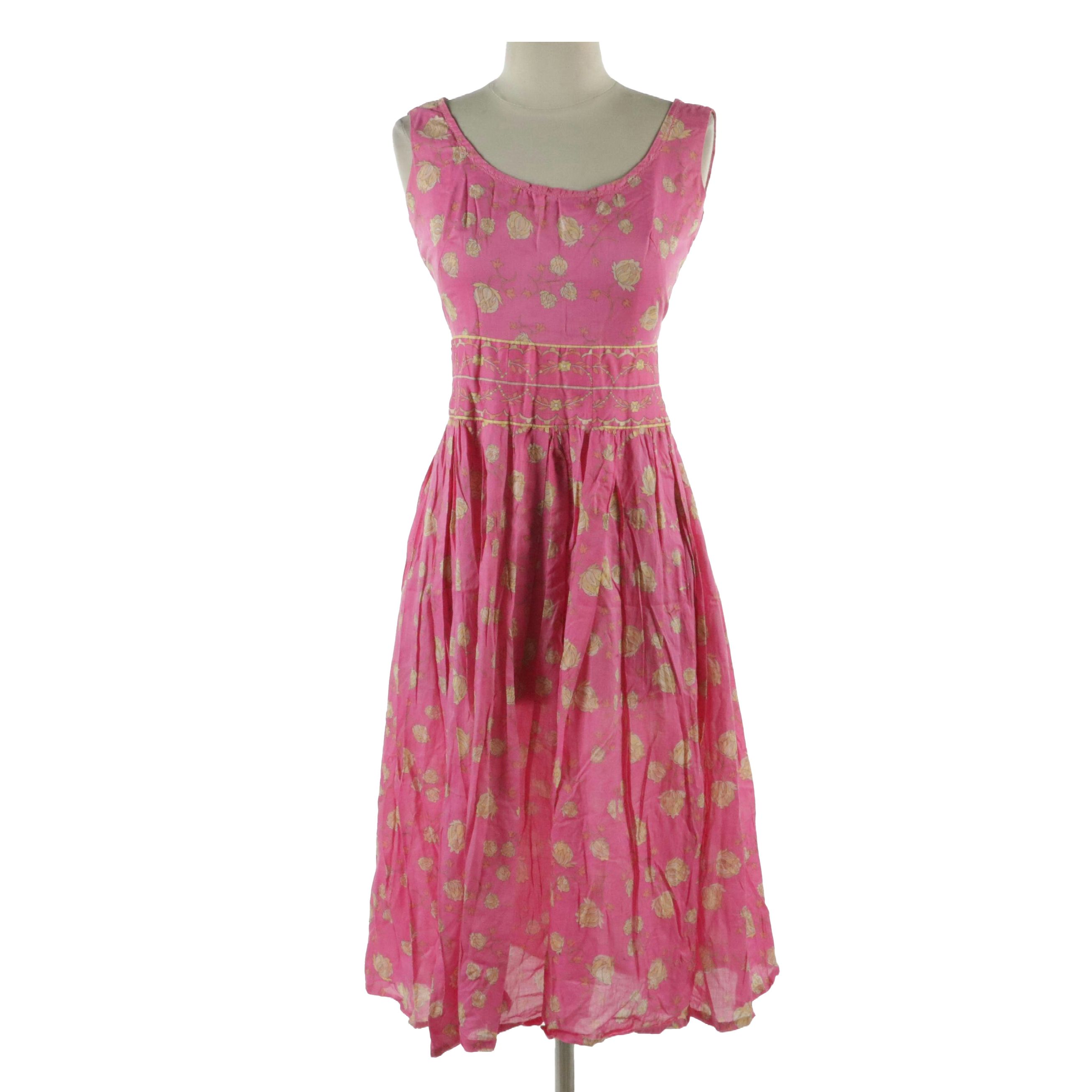 Emilio Pucci for Saks Fifth Avenue Sleeveless Cotton Print Dress, Late 1960s