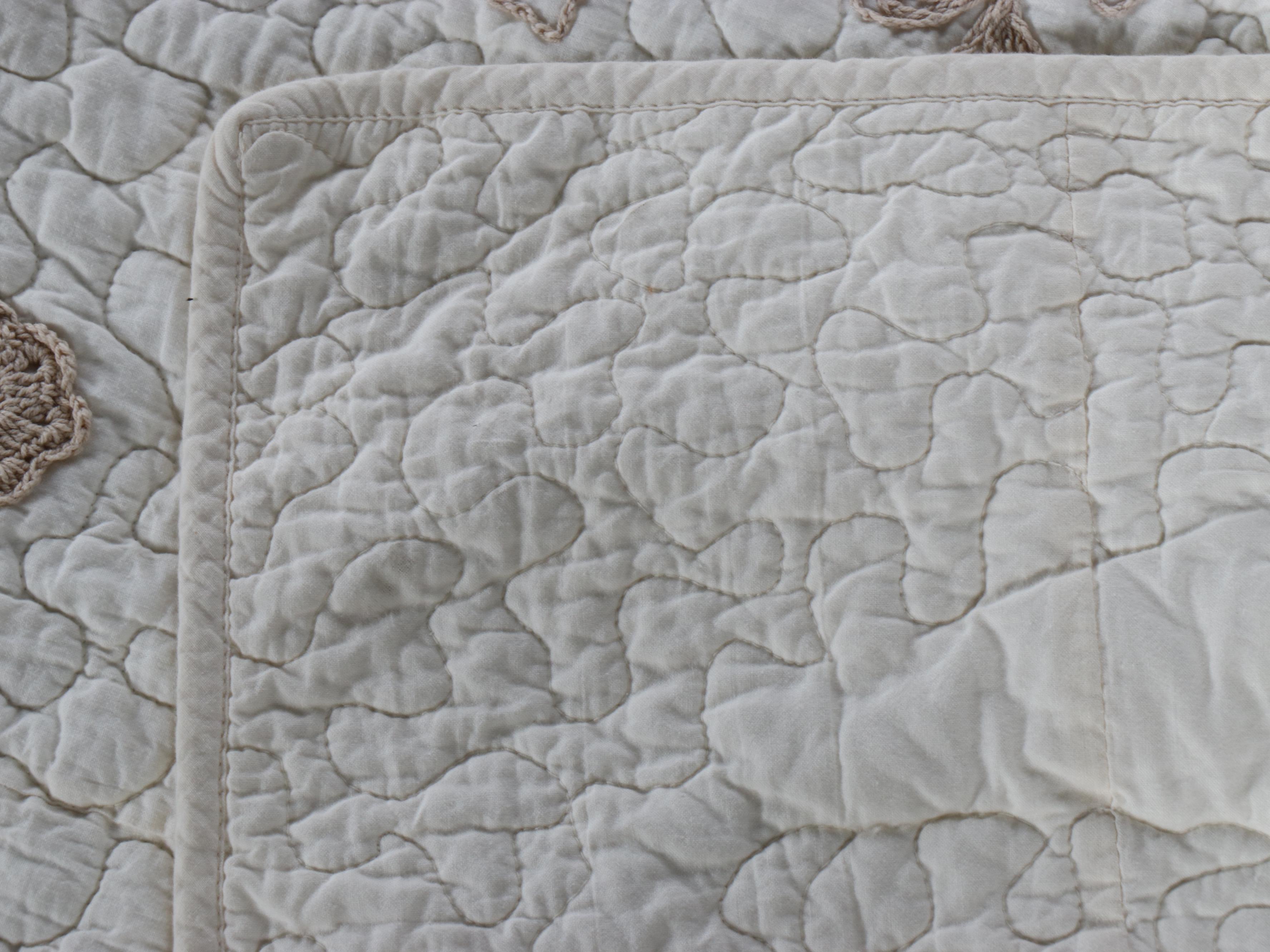 Two JC Penney Home Collection Embroidered Cotton Twin Size Bedspreads