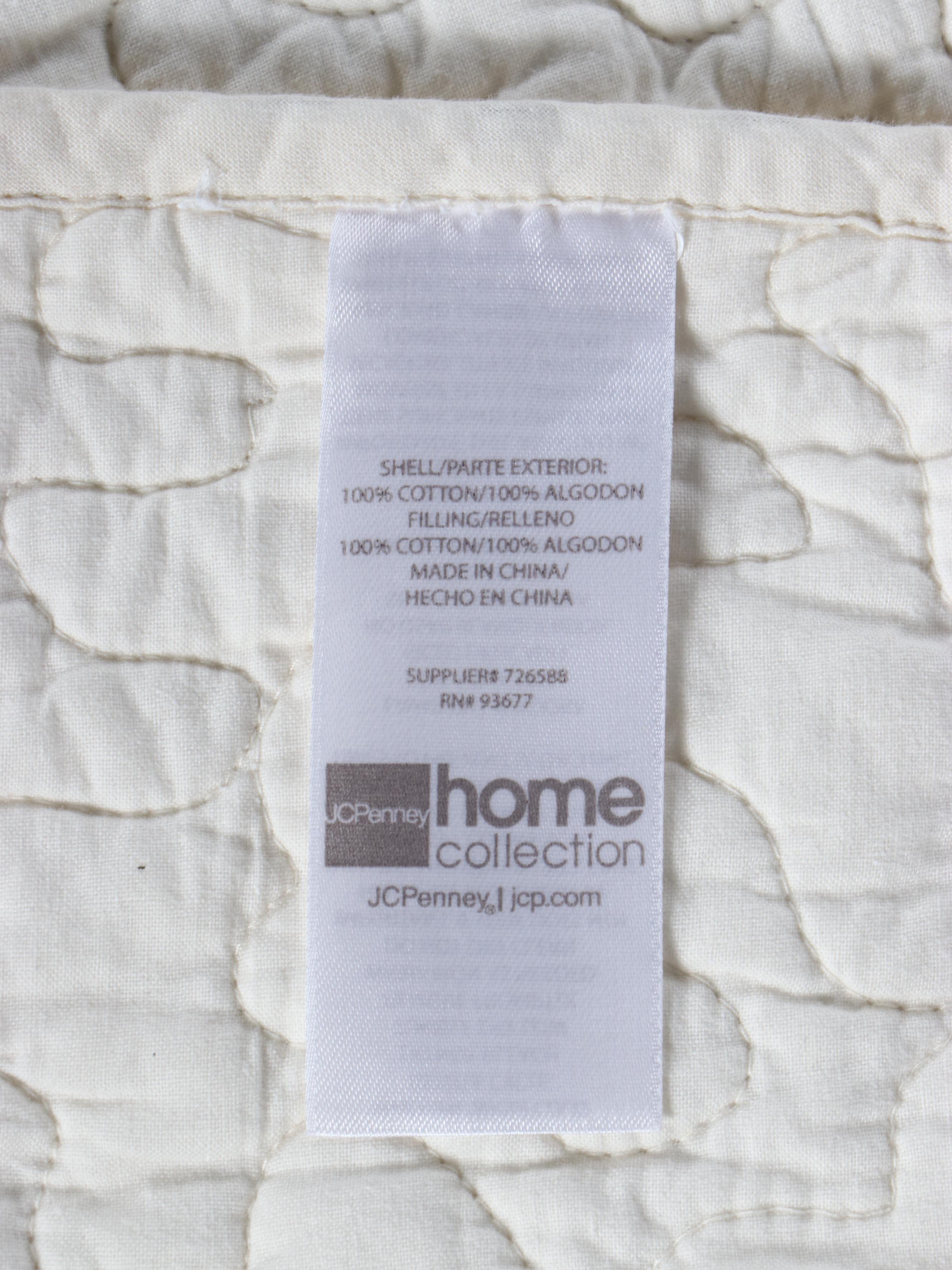 Two JC Penney Home Collection Embroidered Cotton Twin Size Bedspreads