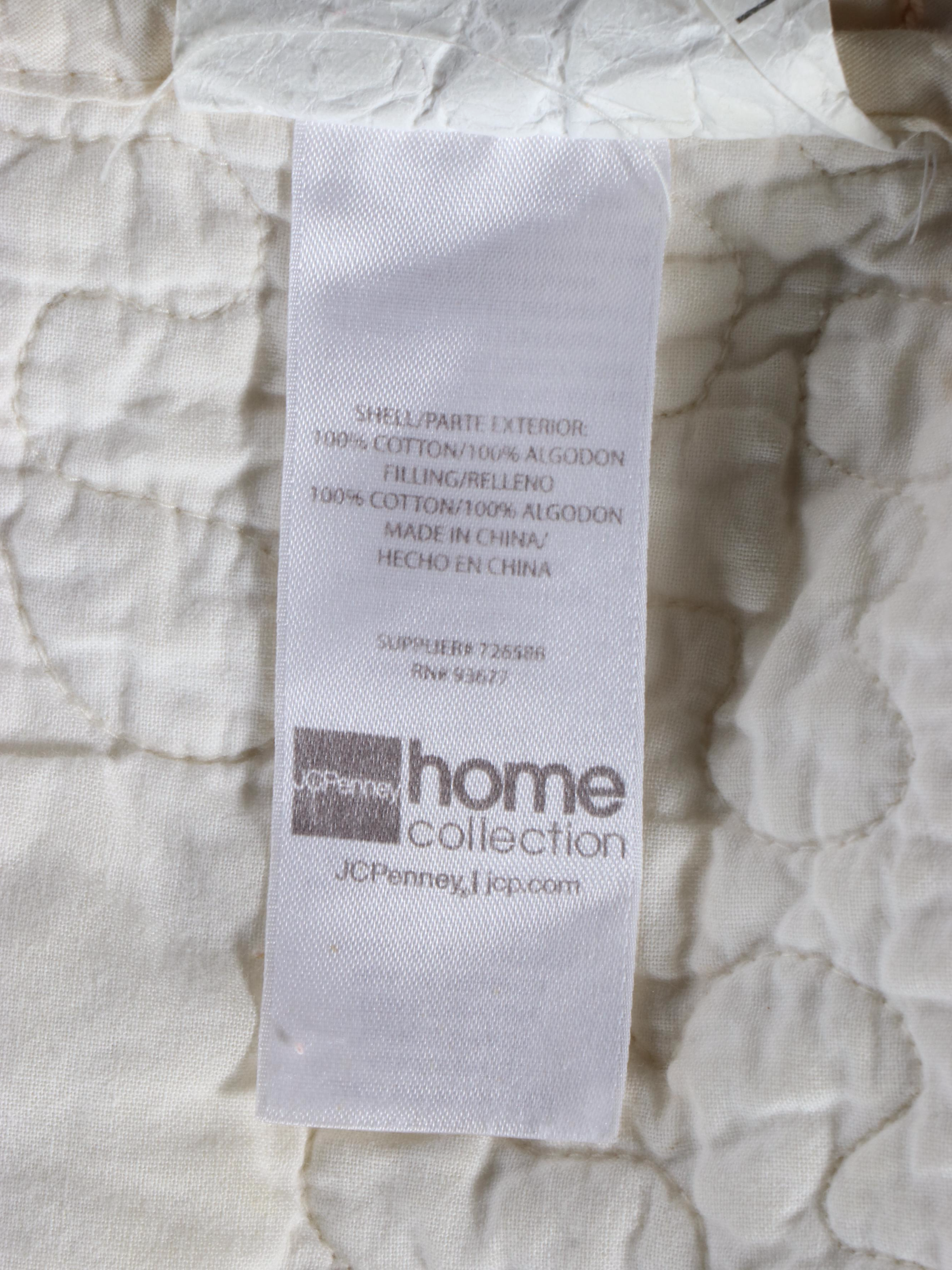 Two JC Penney Home Collection Embroidered Cotton Twin Size Bedspreads