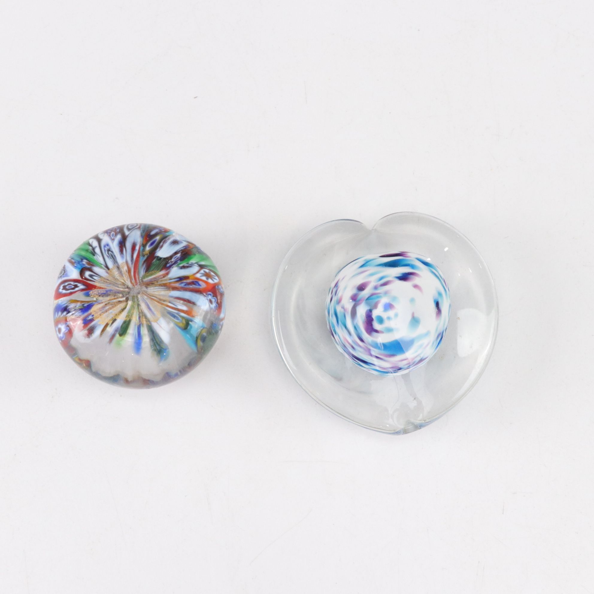 Art Glass Paperweights and Bird Figurine