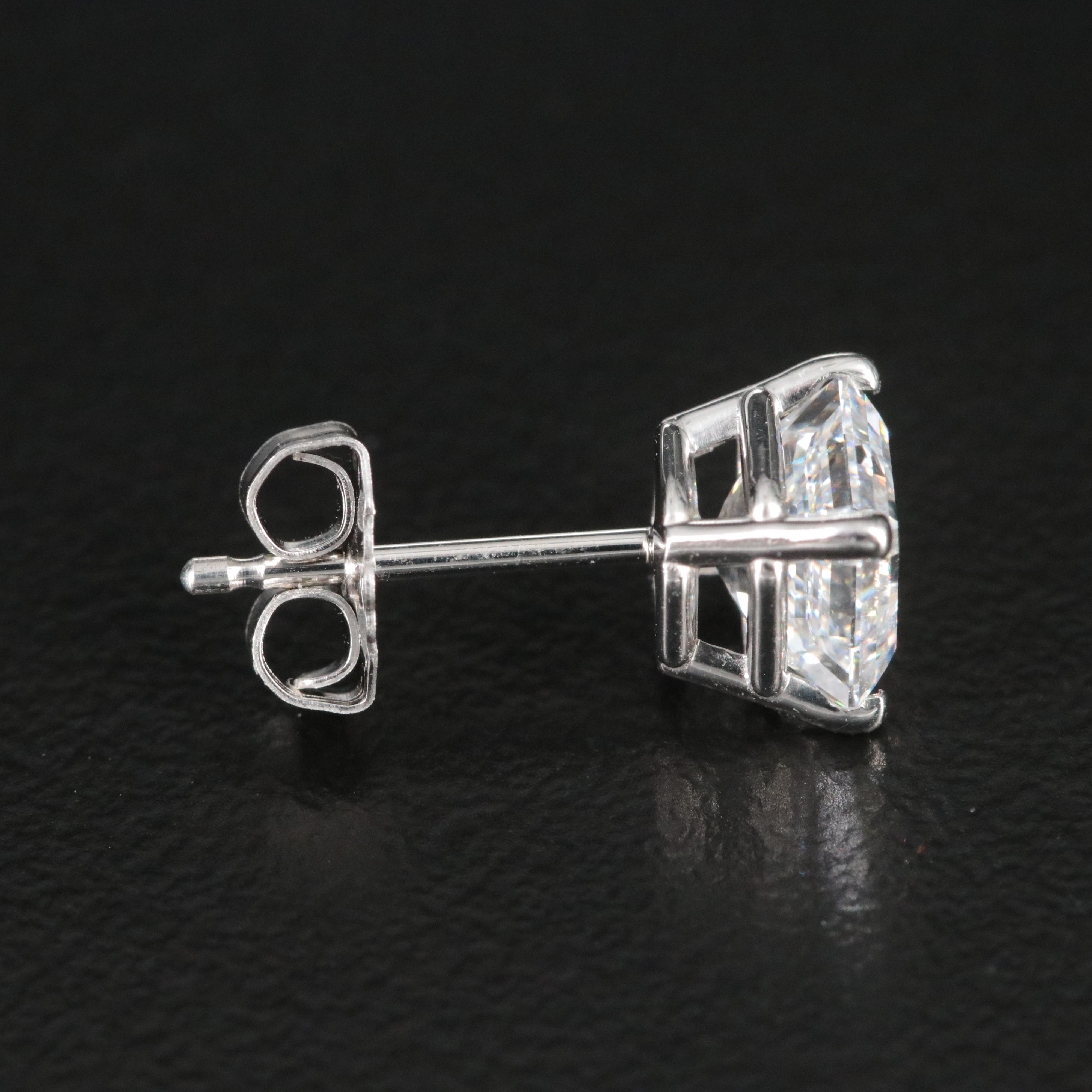 Platinum 2.03 CTW Diamond Stud Earrings with GIA Reports