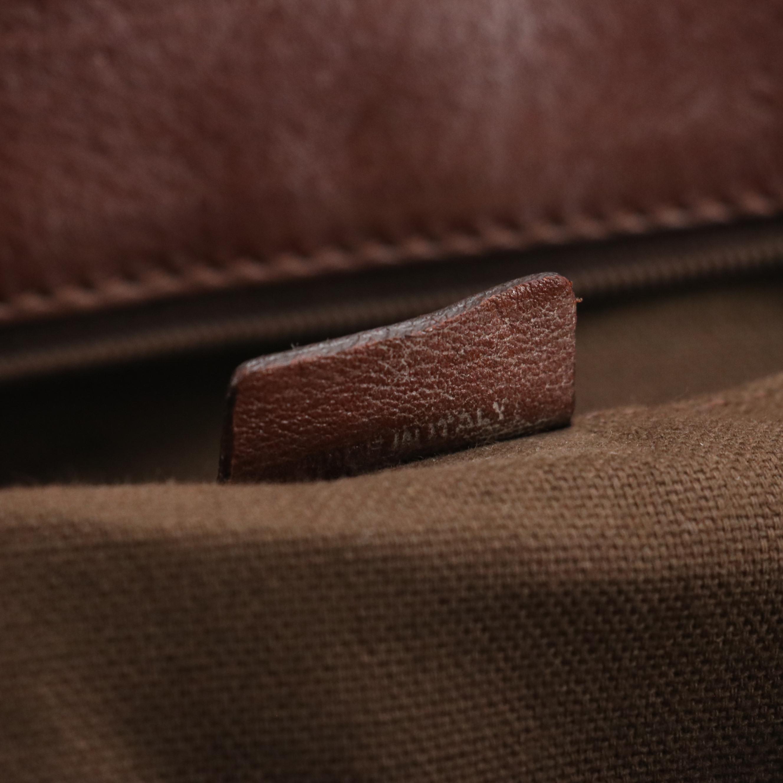 Burberry Multicolored Wool Tweed and Brown Leather Trim Handbag Tote