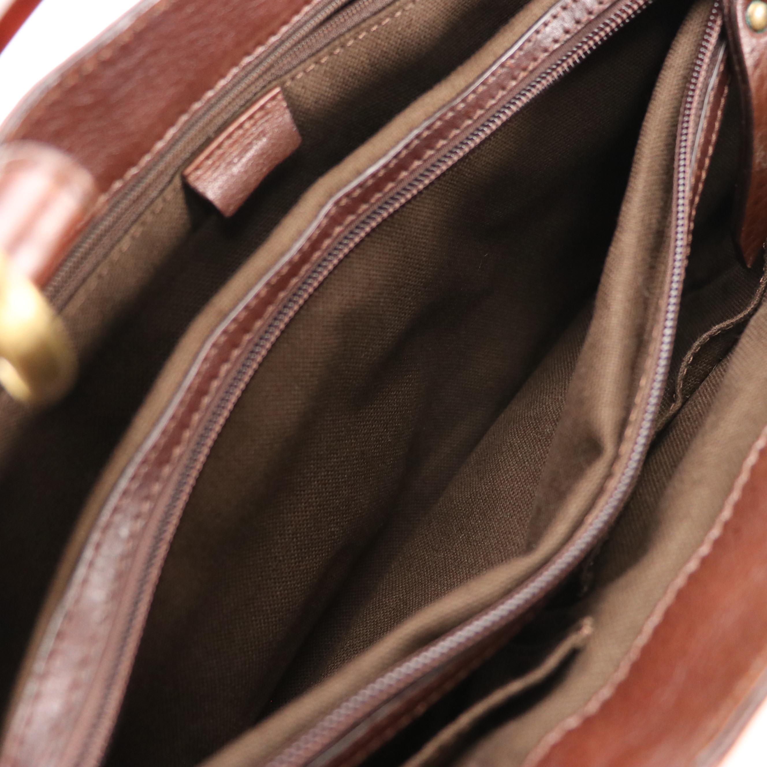 Burberry Multicolored Wool Tweed and Brown Leather Trim Handbag Tote