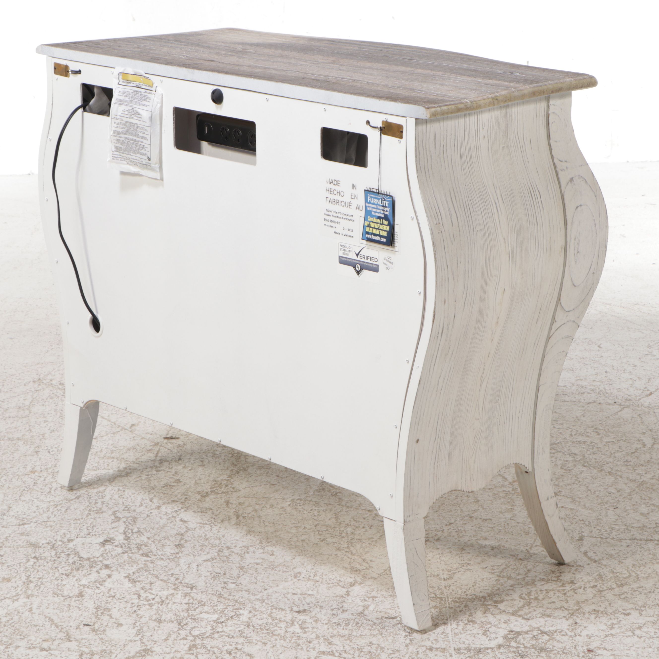 Hooker French Provincial White-Finished Wood Commode