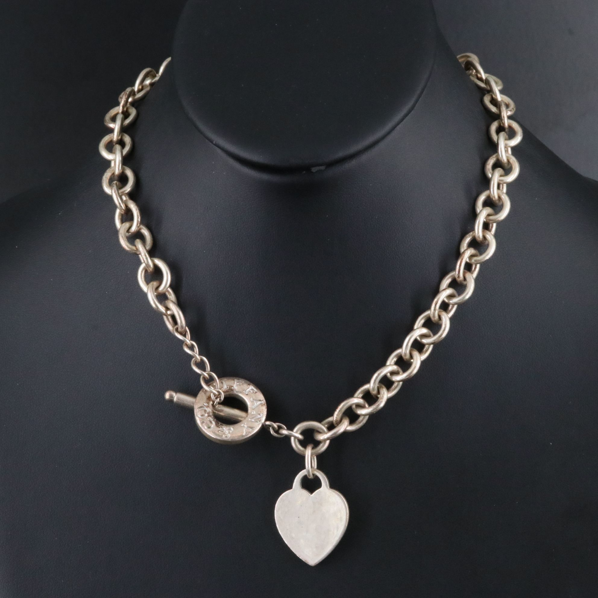 Tiffany & Co. Sterling Heart Tag Toggle Necklace