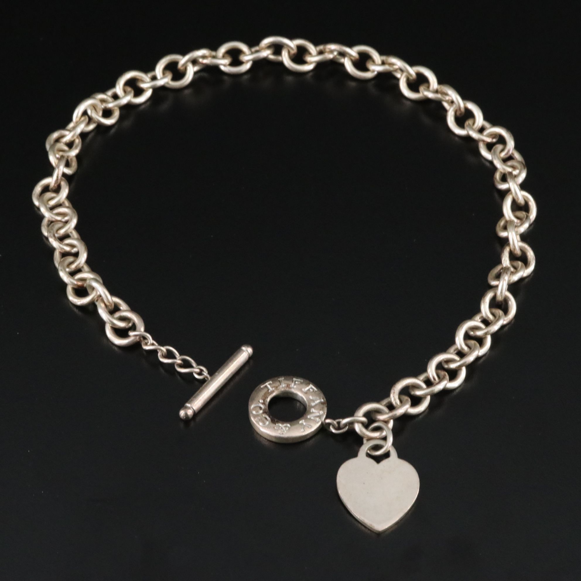 Tiffany & Co. Sterling Heart Tag Toggle Necklace