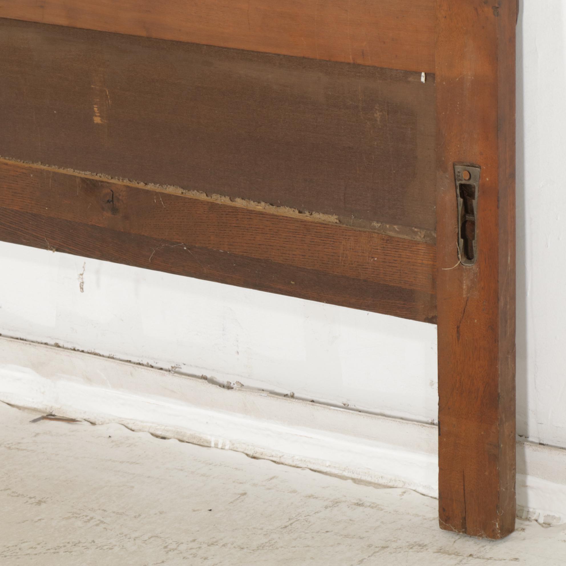 Victorian Eastlake Walnut and Burl Wood Full Size Bed Frame, Late 19th Century