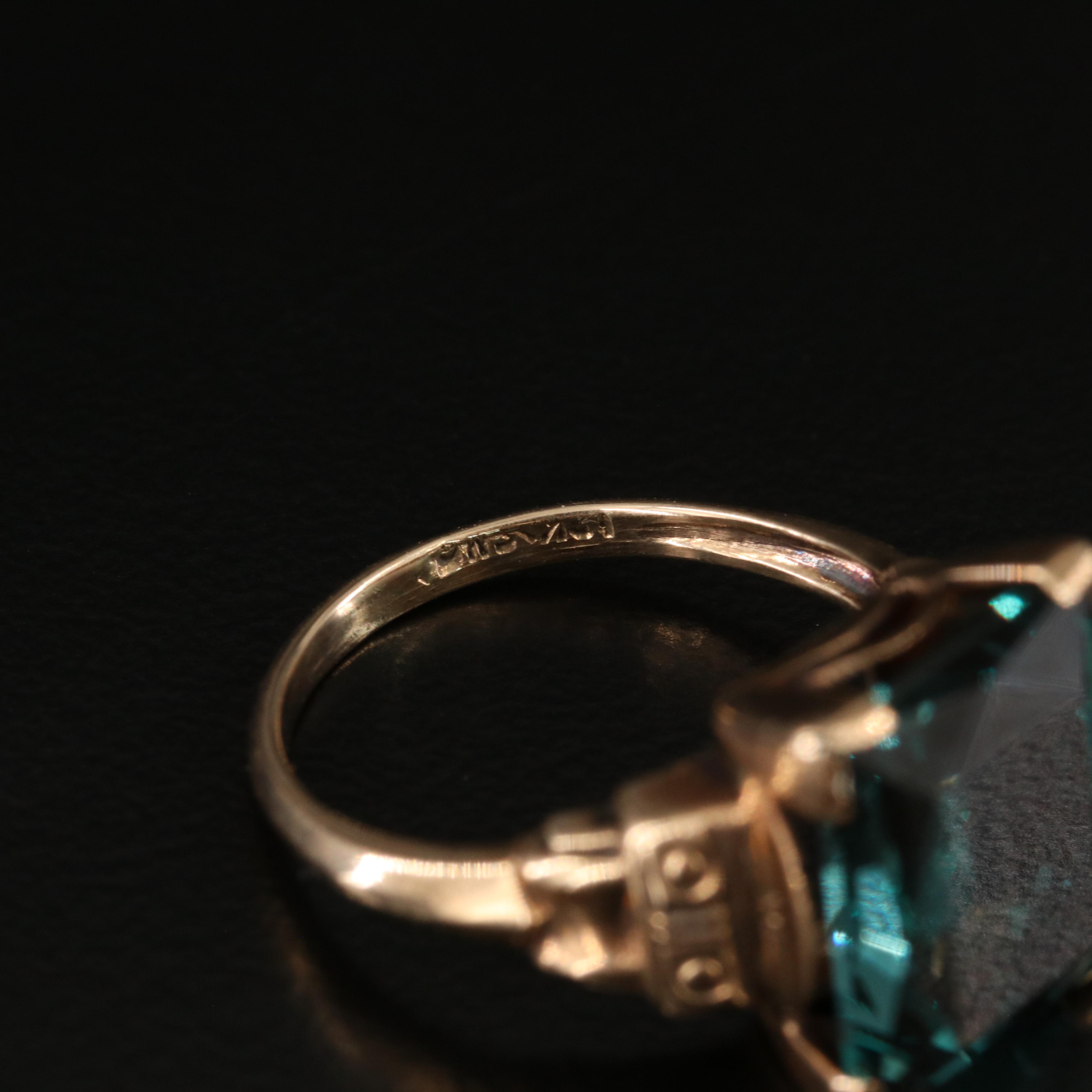 Antique 10K Rose Gold Spinel Ring